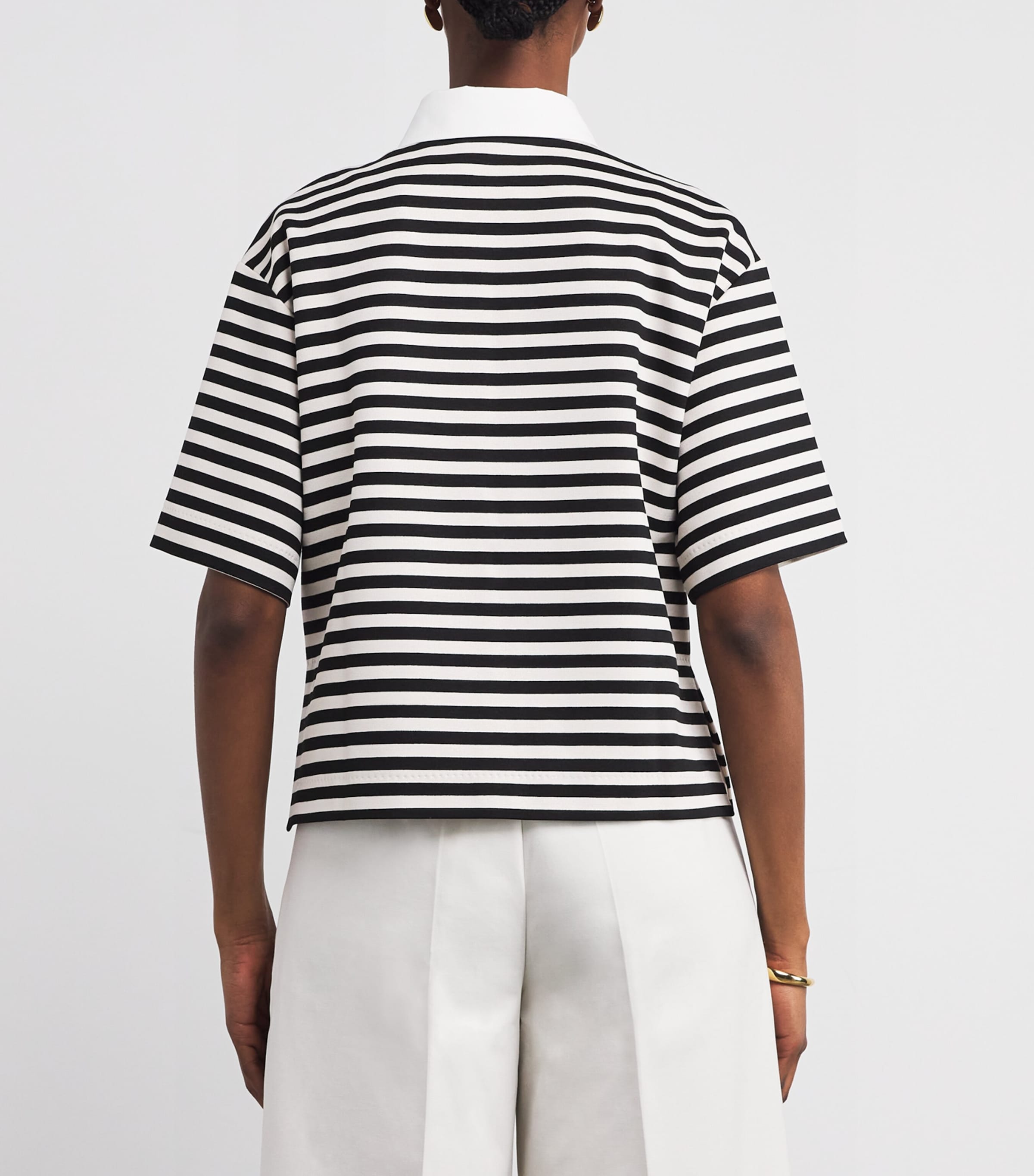 Jersey Stripe Short-Sleeve Wilson Shirt WHITE BLACK Image 4