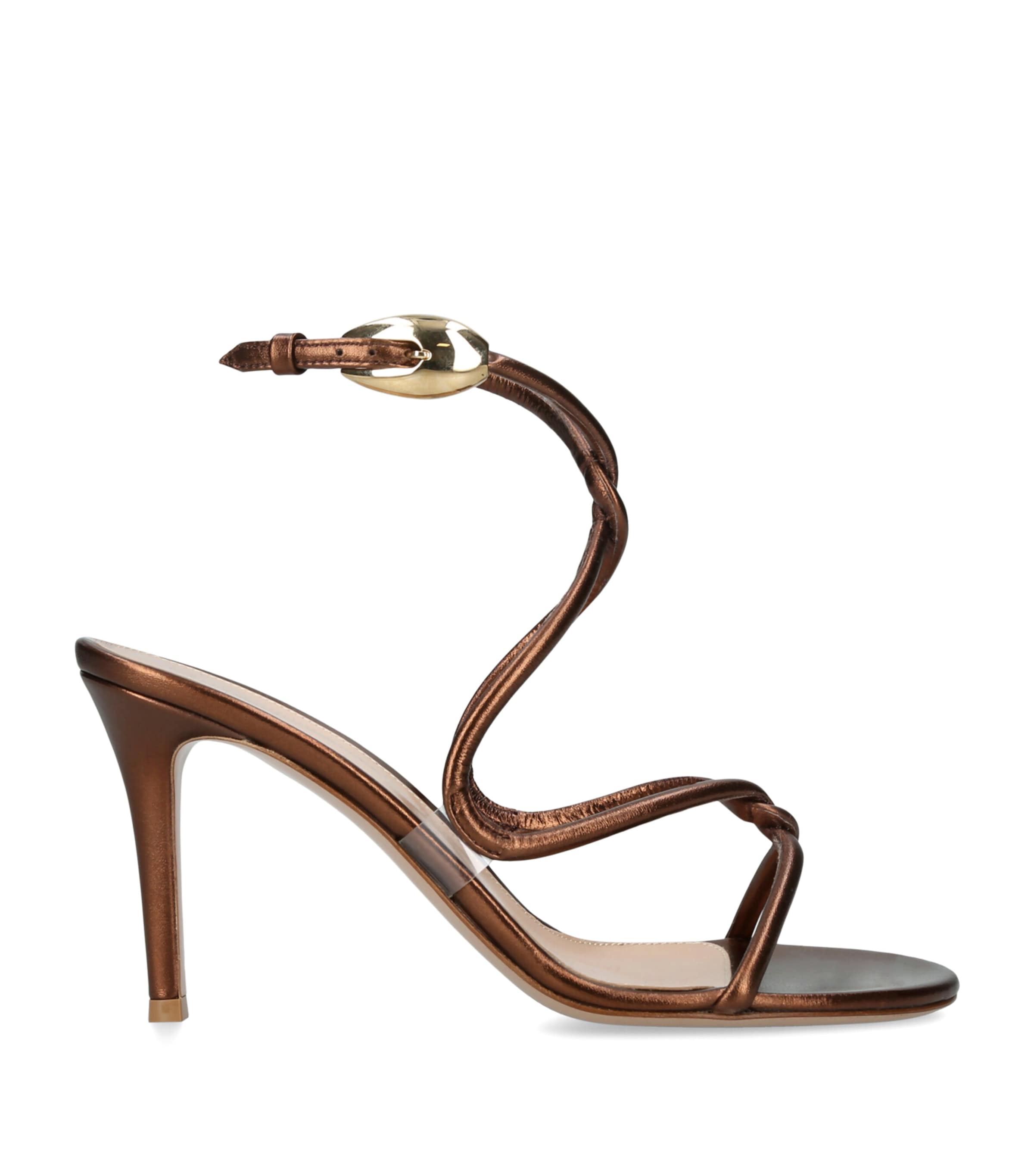 Gianvito Rossi Black Mamba Heeled Sandals 85 In Brown