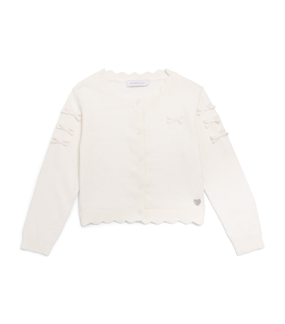 Monnalisa Cotton-Wool Bow Cardigan (6 Months-6 Years) Panna Image 1