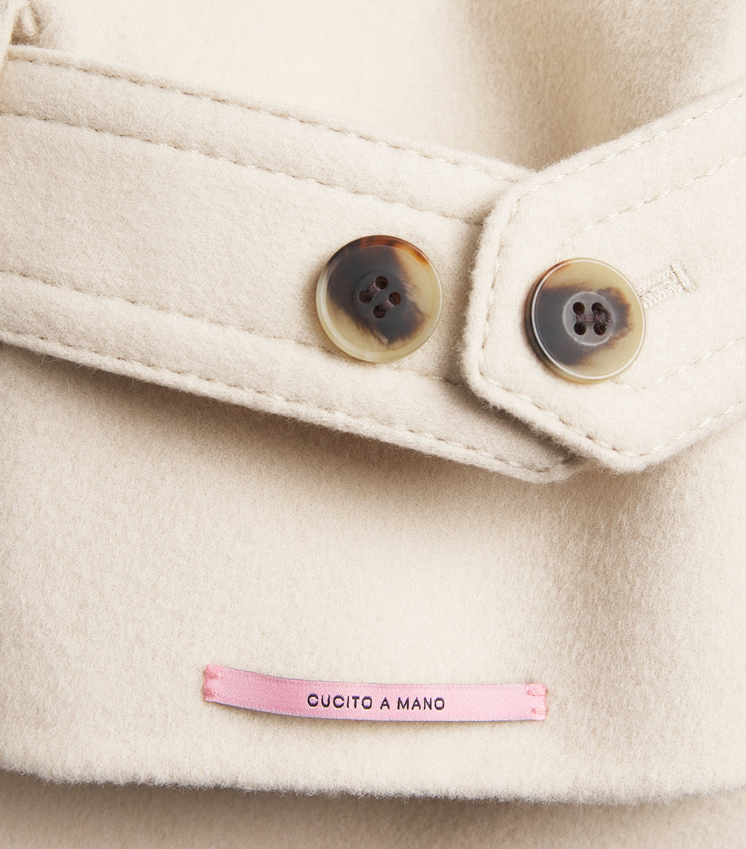 Virgin Wool Double-Breasted Coat CREAM Image 5