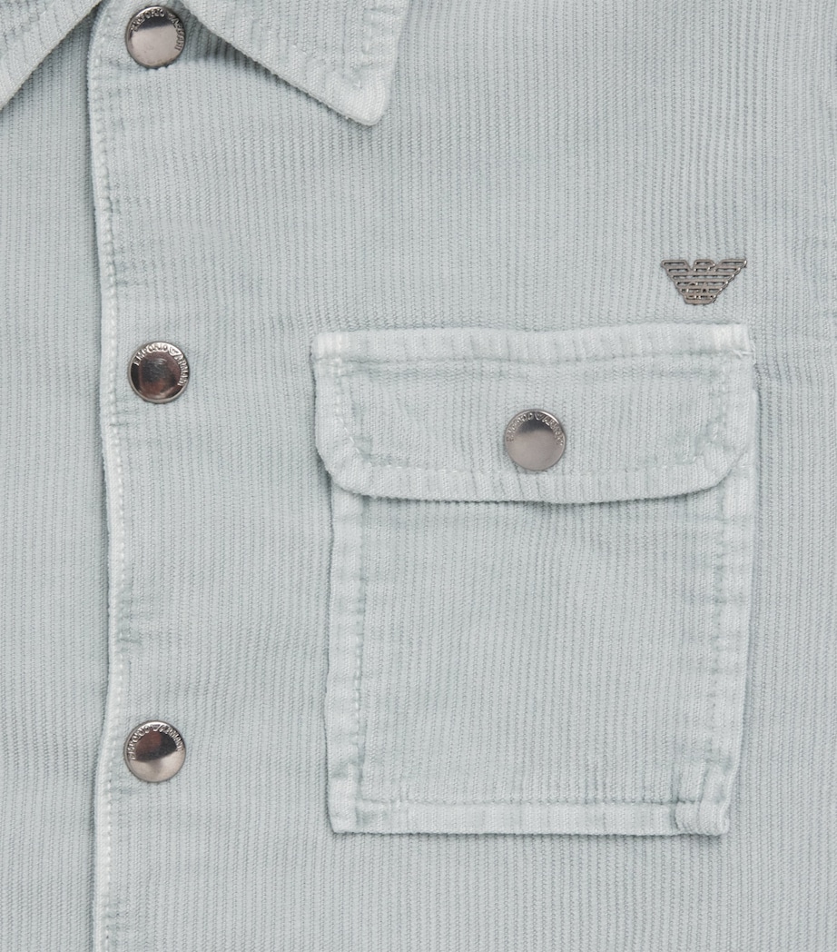 Emporio Armani Kids Corduroy Overshirt (4-16 Years) Iceberg Green Image 3