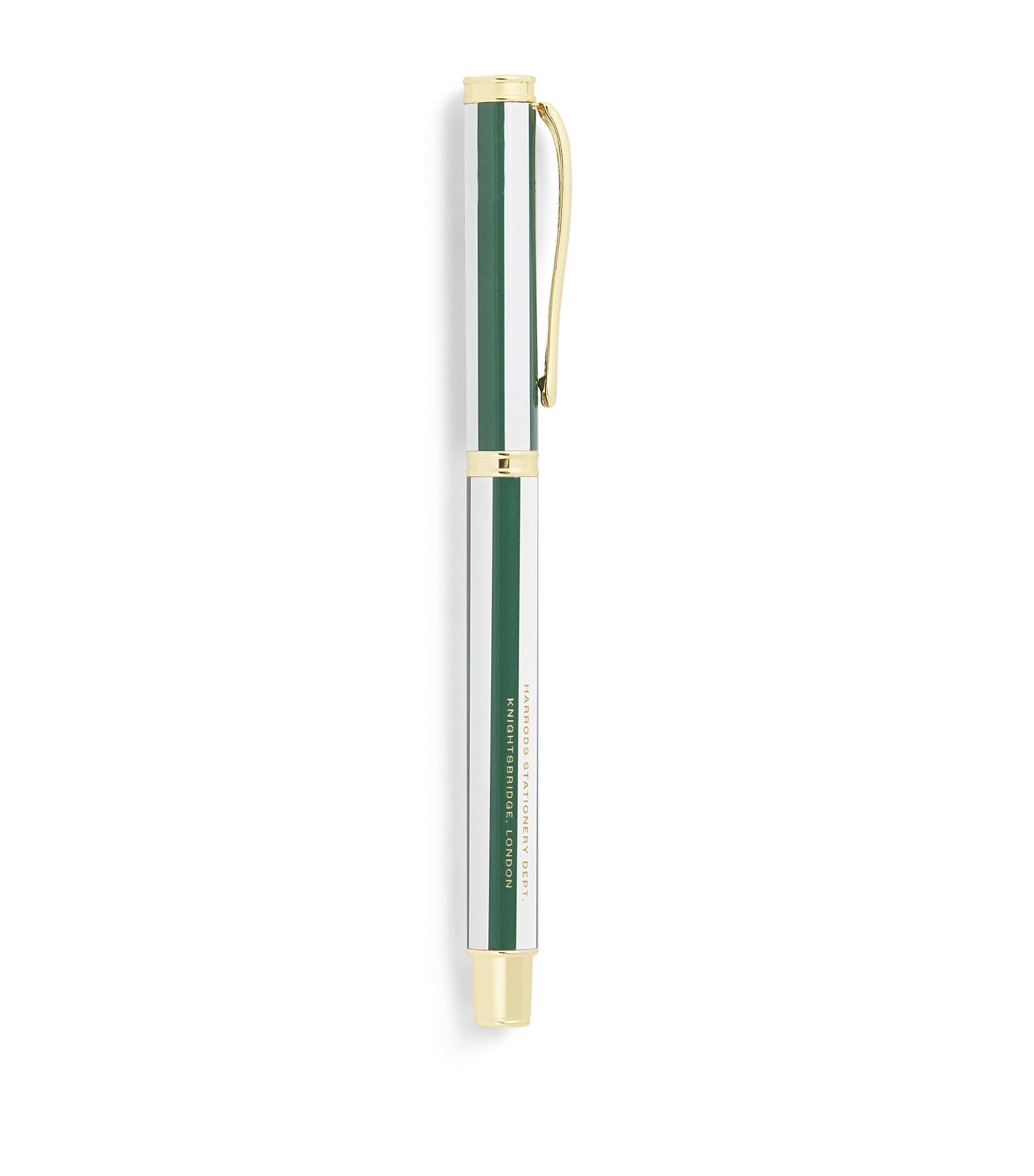 Harrods Metal Stripe Ballpoint Pen Harrods Green