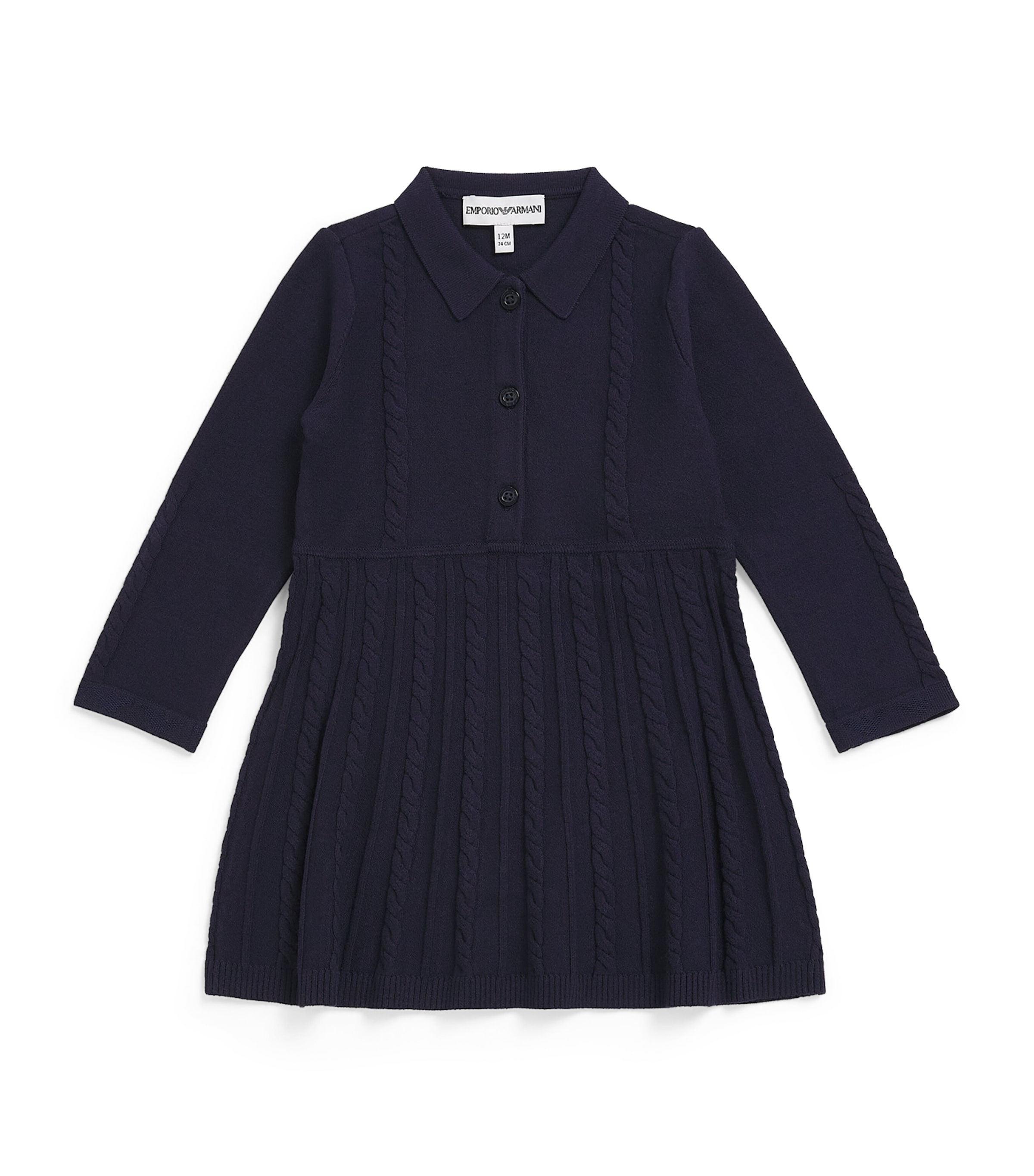 Emporio Armani Kids Cable-Knit Dress (6-36 Months) Iconico Blu Ea Image 1
