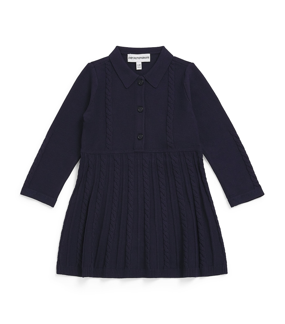 Emporio Armani Kids Cable-Knit Dress (6-36 Months) Iconico Blu Ea Image 1