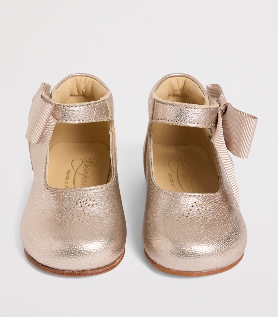 Metallic Leather Ballet Flats OR ROSE Image 3