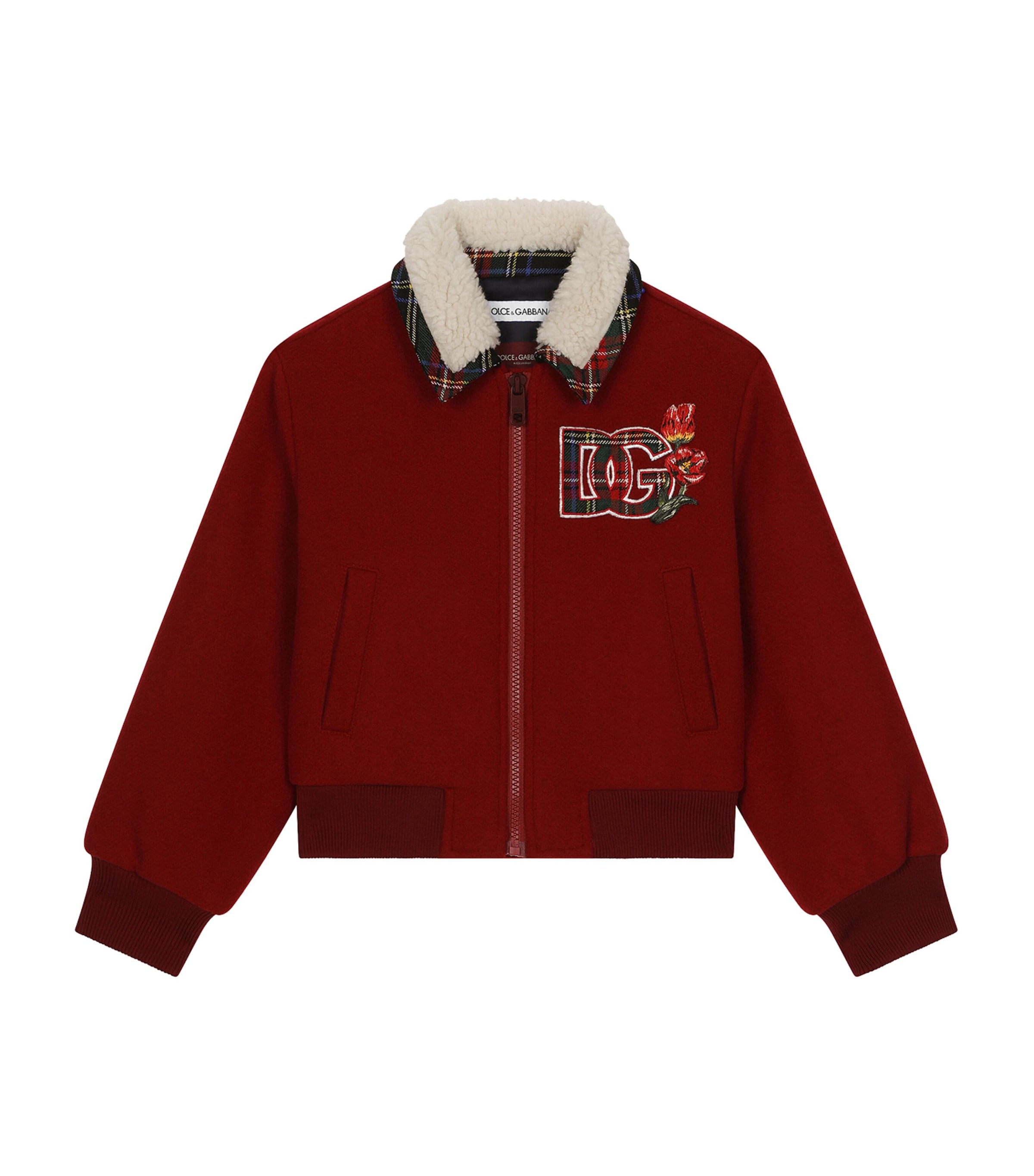 Shop Dolce & Gabbana Virgin Wool-blend Logo Jacket