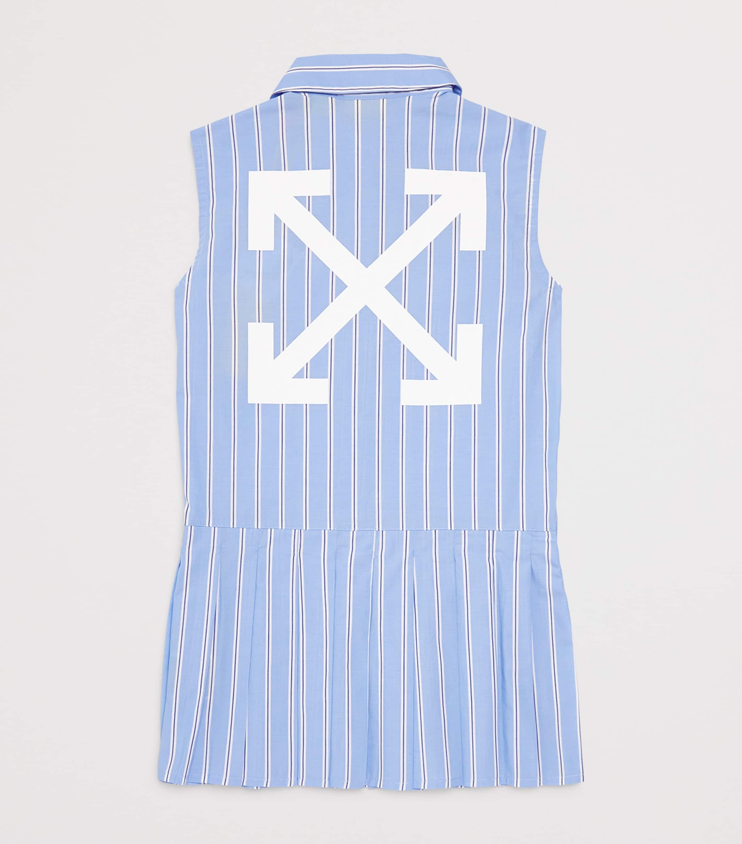 Cotton Stripe Arrows Dress (4-12+ Years) SKY BLUE Image 2