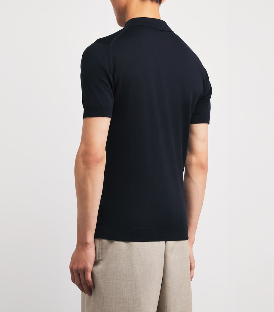 Cotton-Cashmere Elias Polo Shirt NAVY Image 3