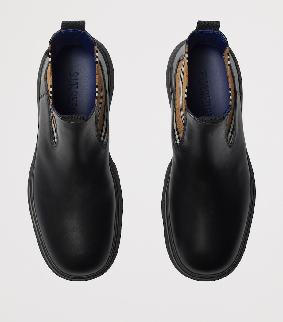 Leather Creeper Chelsea Boots BLACK/SAND IP CHECK Image 5