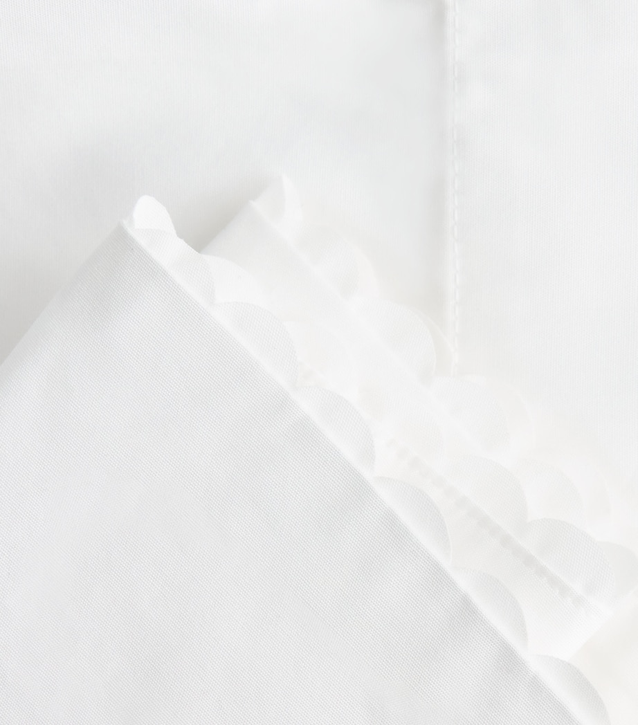 Vince Womens Cotton Scallop-Detail Midi Skirt Optic White Image 6