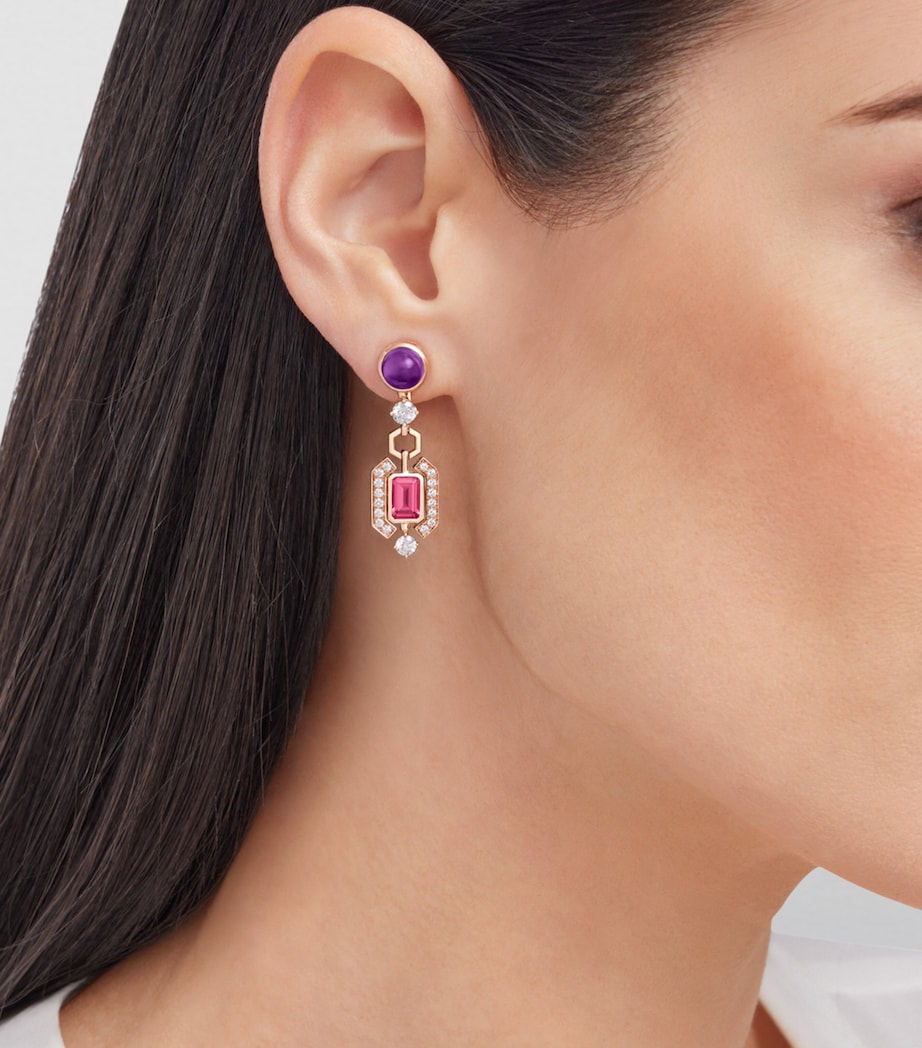Bvlgari Rose Gold, Diamond and Gemstone Allegra Earrings Pink Gold Image 5