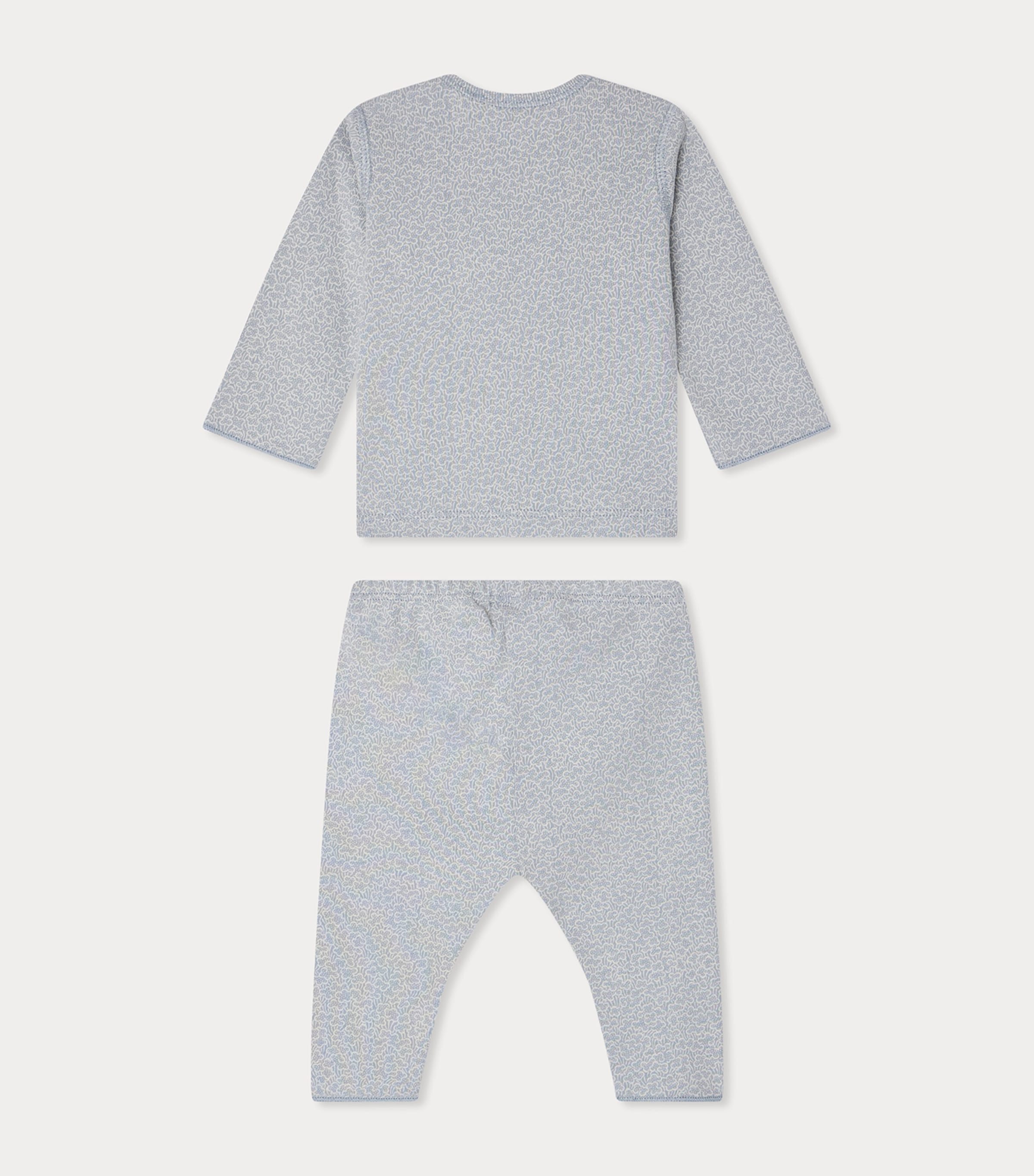 Cotton Printed Pyjama Set (1-18 Months) BLEU GRIS Image 2
