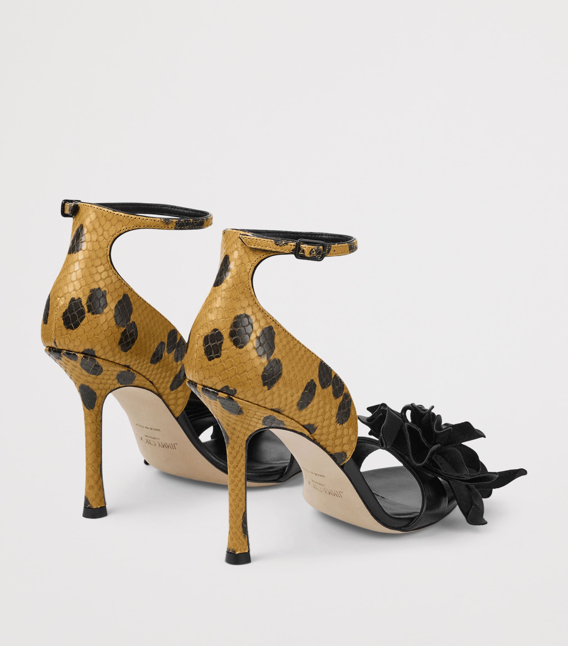 Jimmy Choo Coko 100 Leather Heeled Sandals 100 Black/cigar/black Image 3