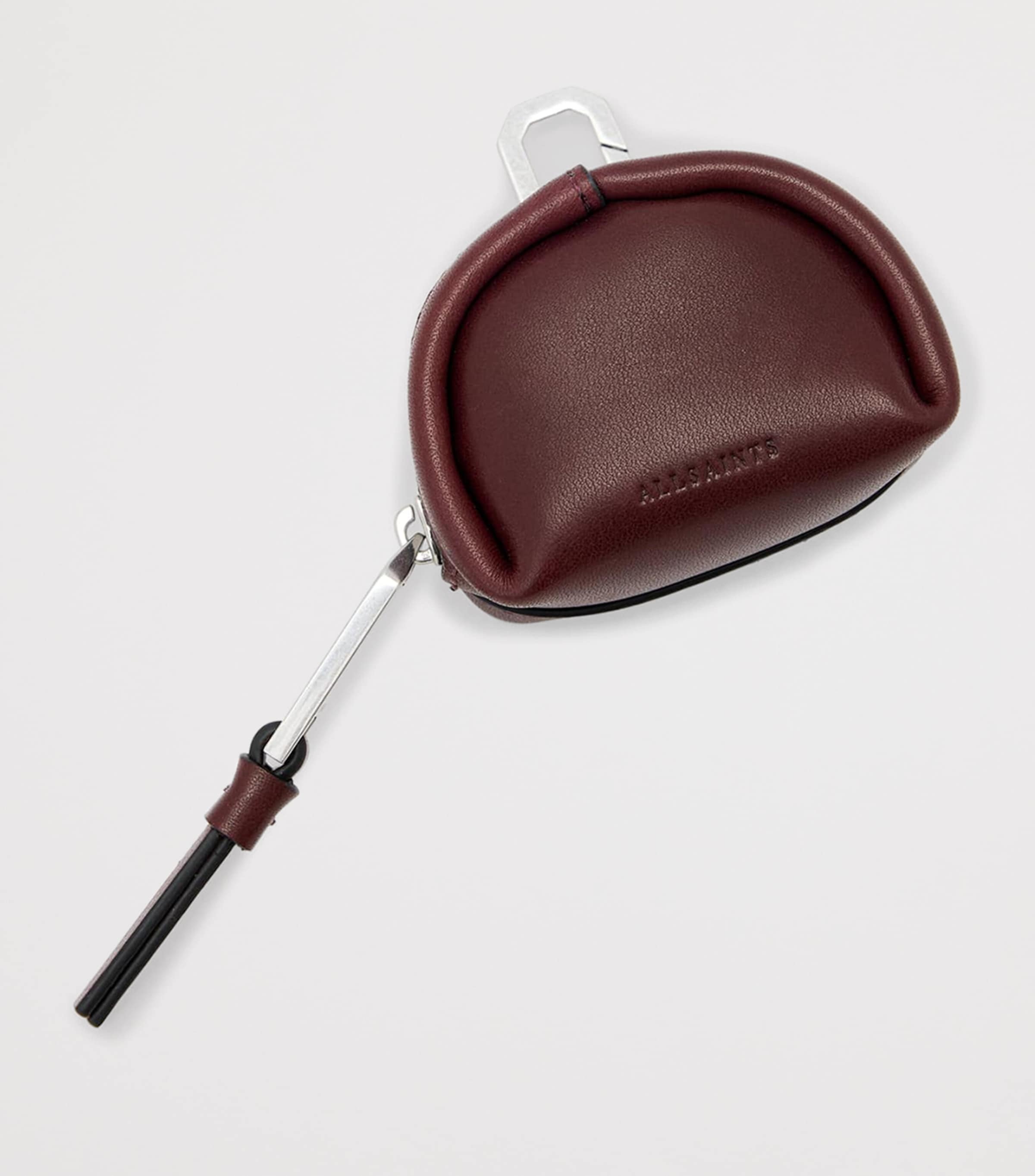 AllSaints Leather Rosalie AirPods Case Burgundy Red Image 4