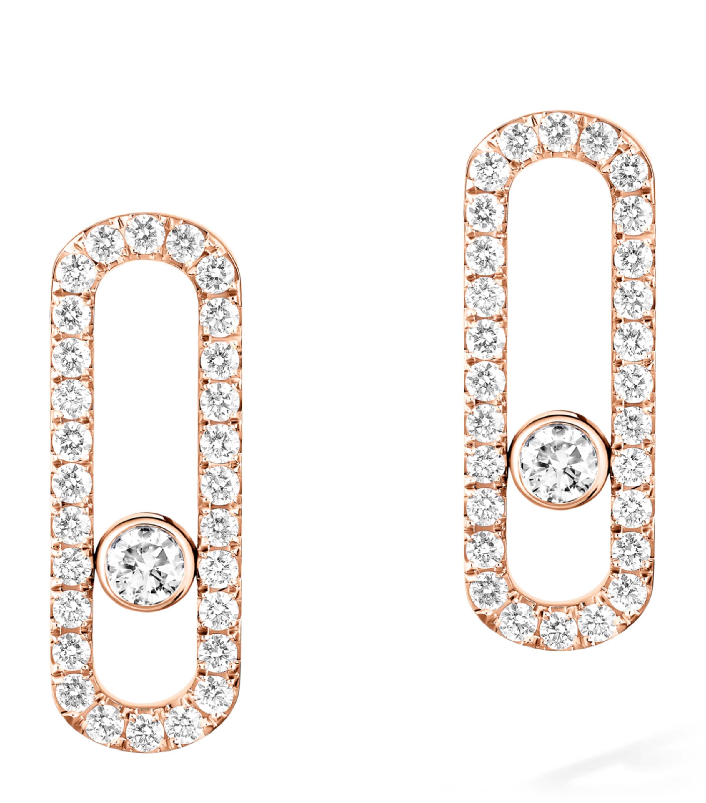 Messika Move Uno Rose Gold and Diamond Stud Earrings Pink Gold Image 1