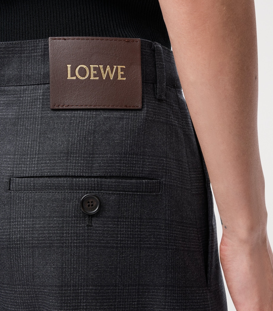 Wool Check Belted Trousers DARK GREY Image 5