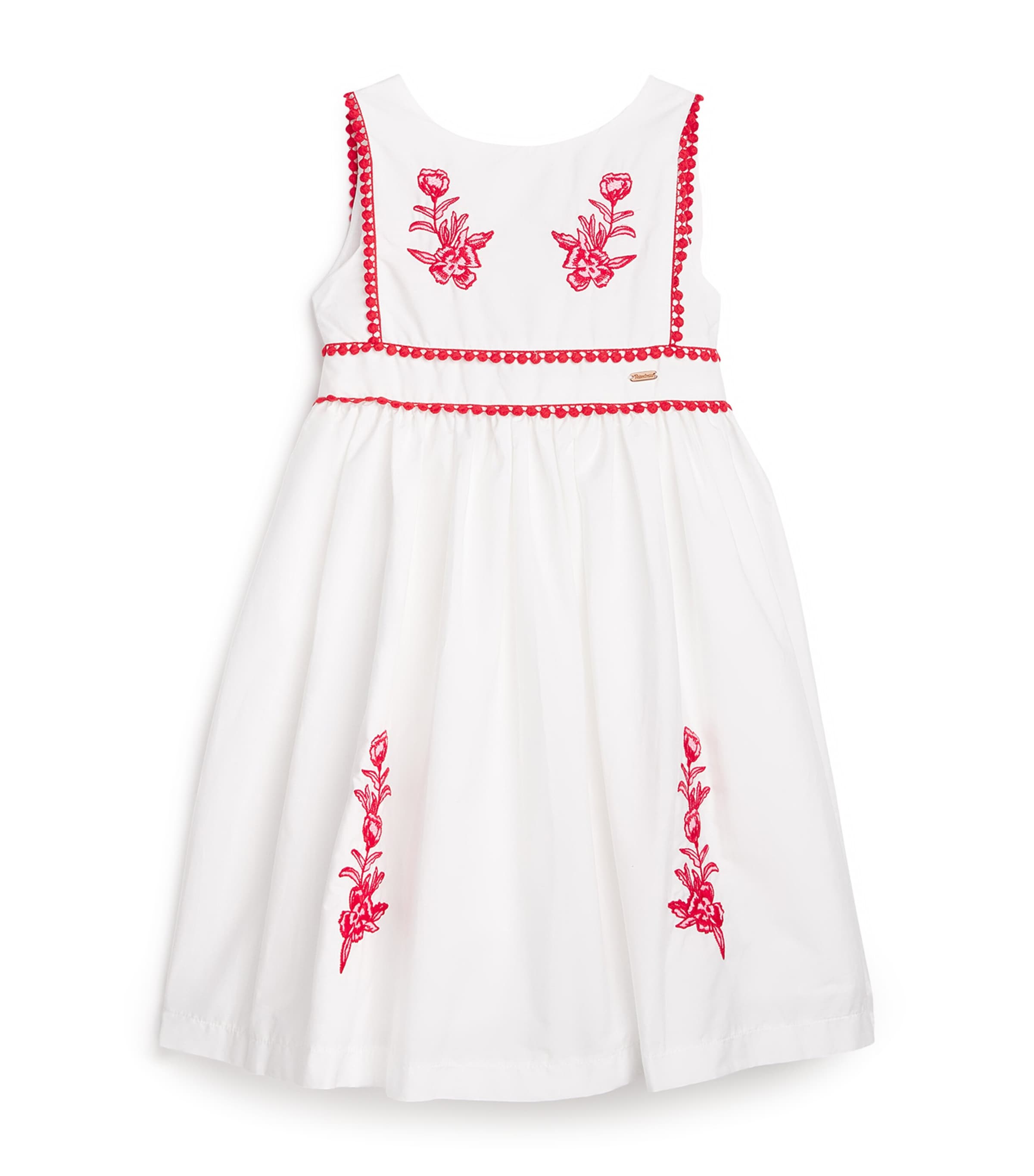 Cotton Red Blossom Dress (3-12 Years) WHITE Image 1
