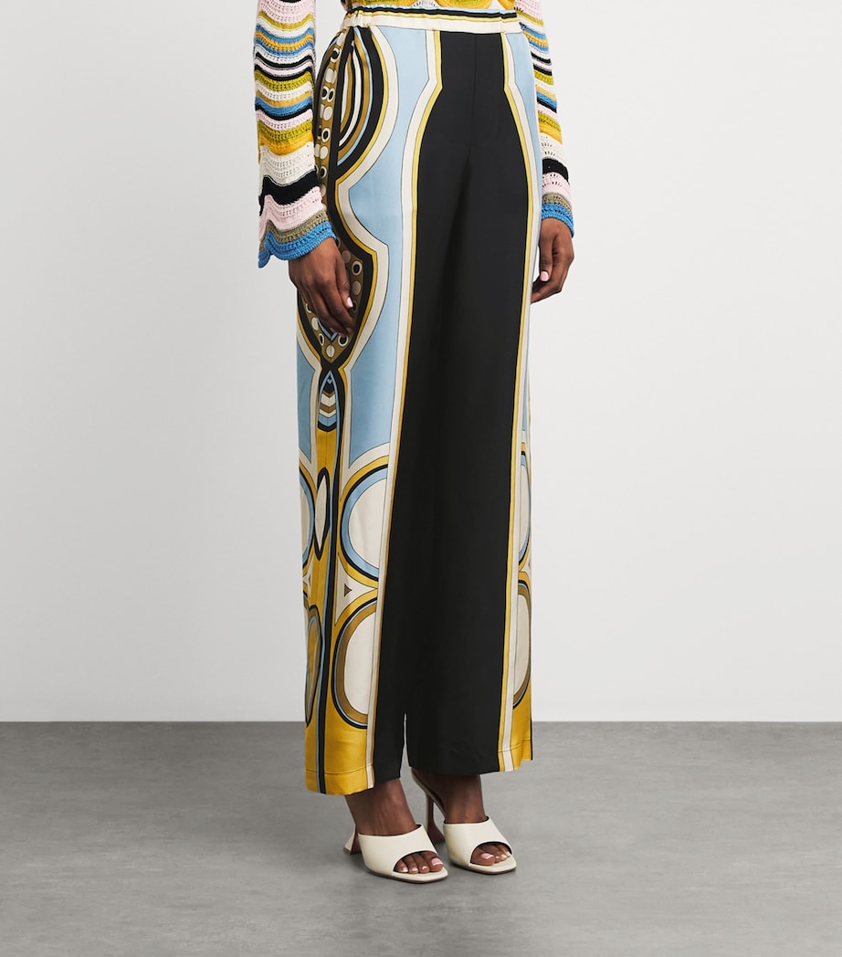 La Doublej Womens Silk Club Wide-Leg Trousers Placée Image 4