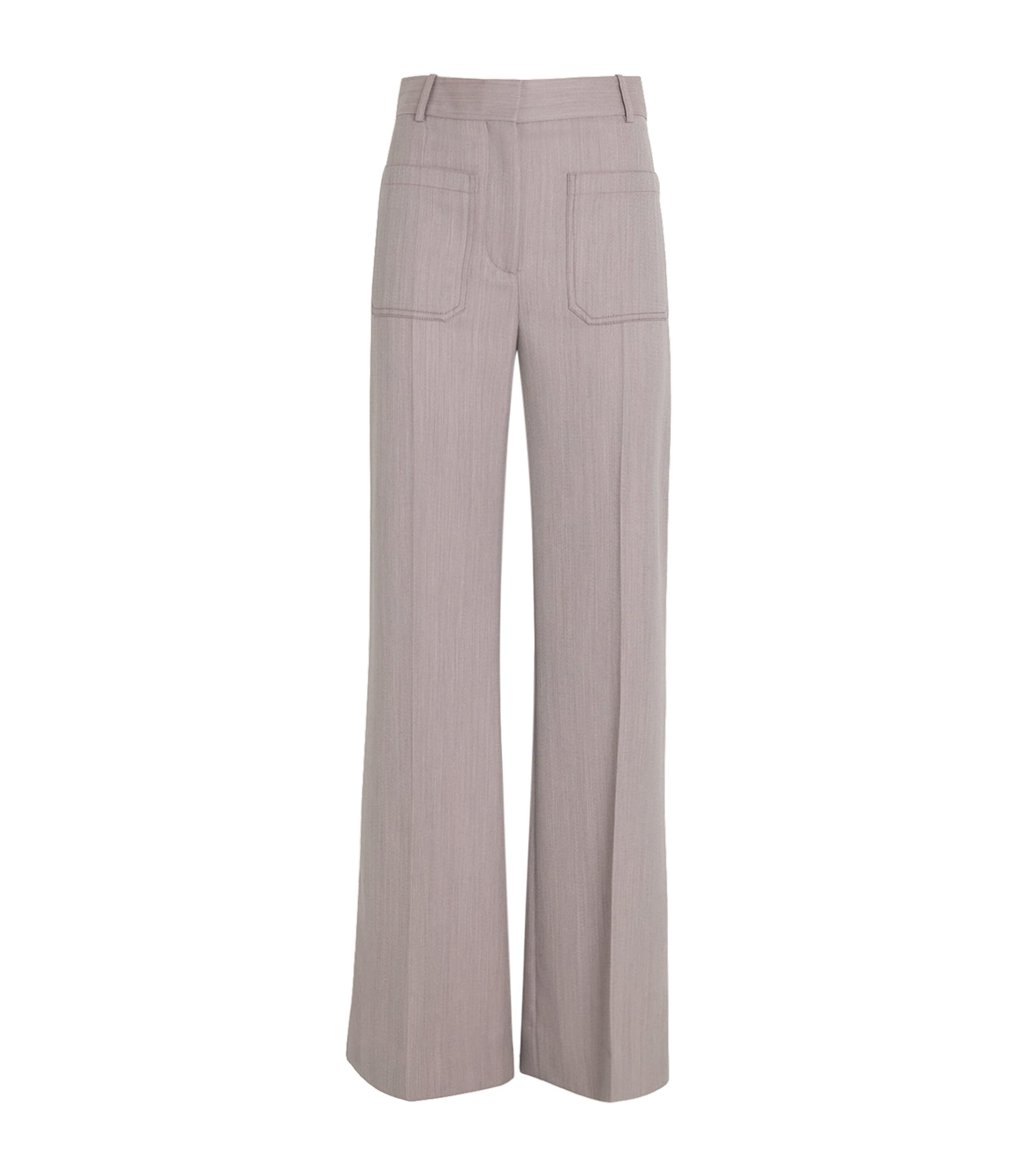 VICTORIA BECKHAM WOOL ALINA WIDE-LEG TROUSERS