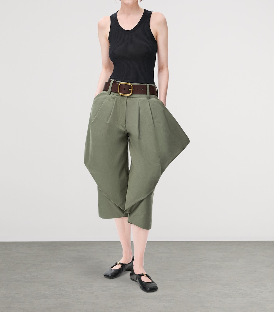 Silk-Blend Anagram Tank Top BLACK Image 2