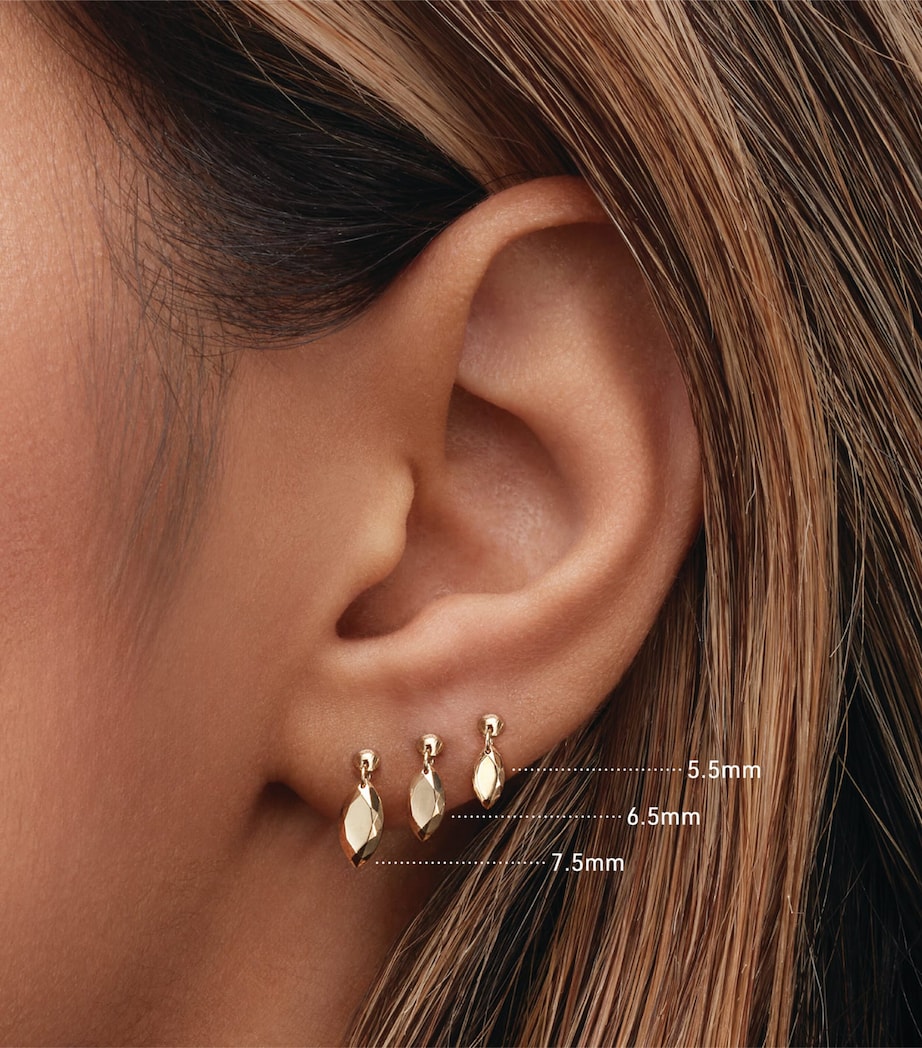 Faceted Marquise Threaded Charm Single Earring (6.5mm) WHITE GOLD Image 2