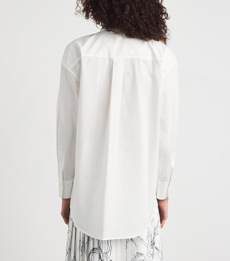 Fabiana Filippi Womens Cotton Embellished Shirt Bianco/blu Image 5