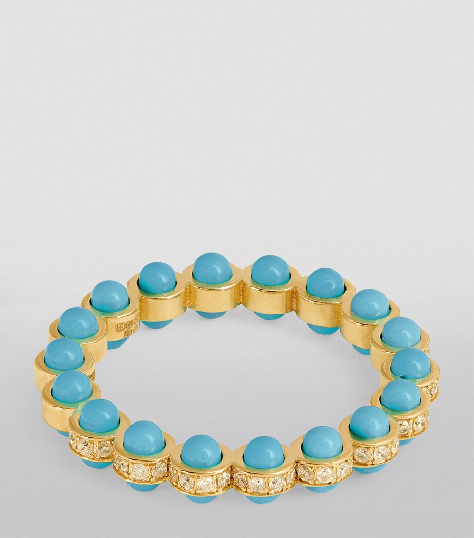 L'ATELIER NAWBAR Yellow Gold, Diamond and Enamel The Cobalt Ring Yellow Gold Image 3