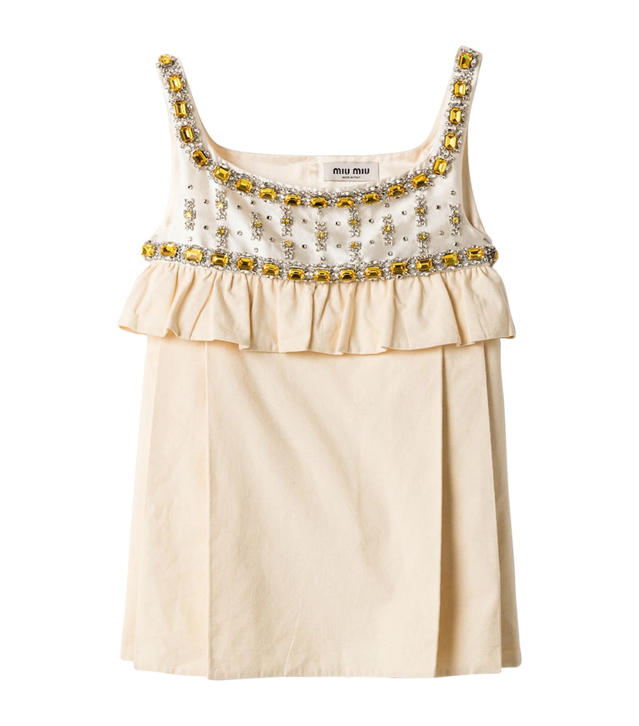 Miu Miu Womens Canvas Embellished Mini Dress Image 1
