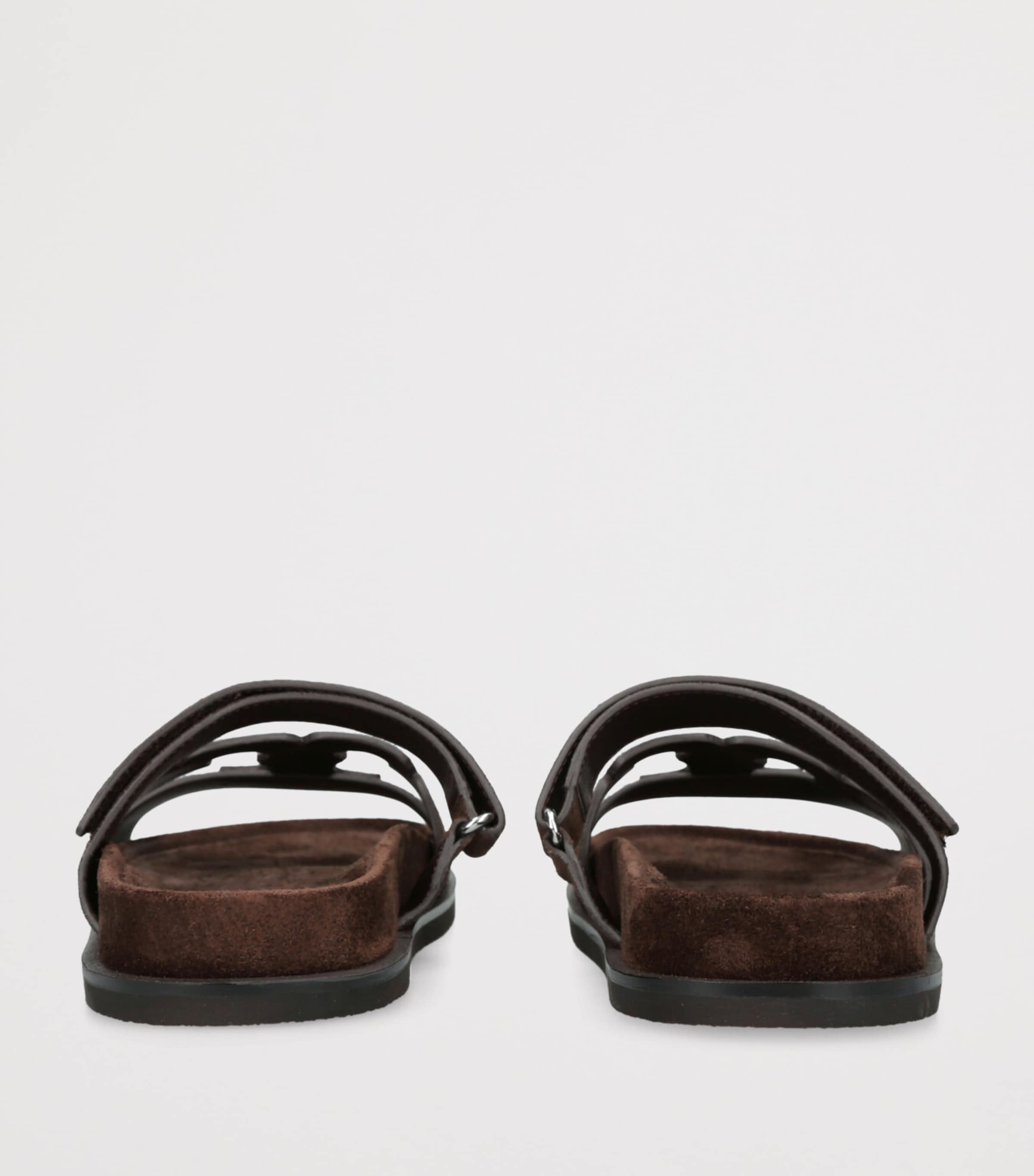 Suede Ines Sport Slides DARK BROWN Image 2