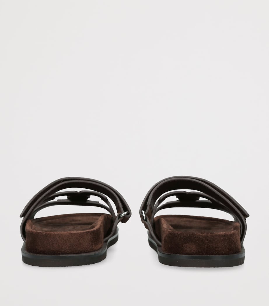 Suede Ines Sport Slides DARK BROWN Image 2