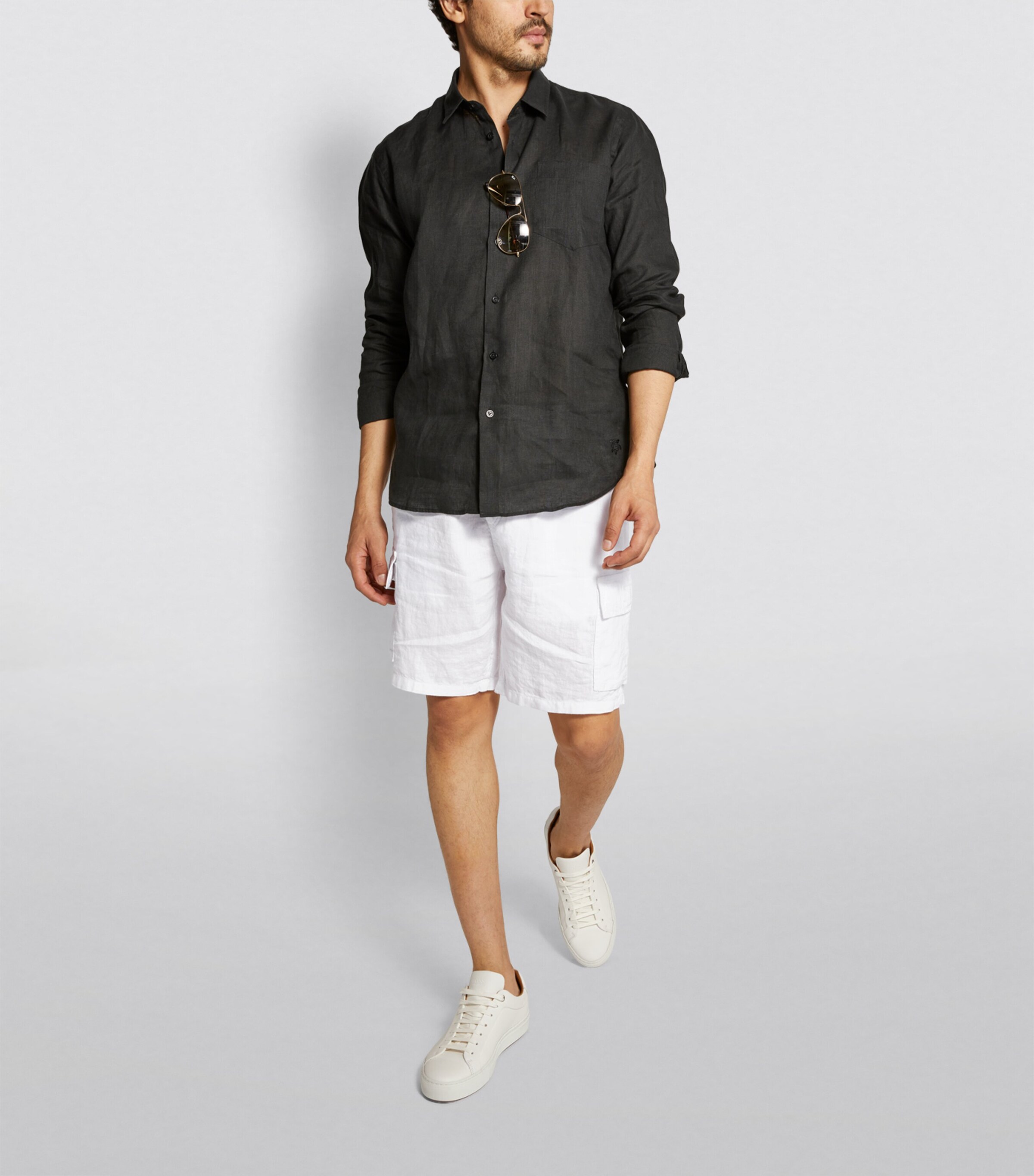 Linen Baie Shorts 010 WHITE Image 6