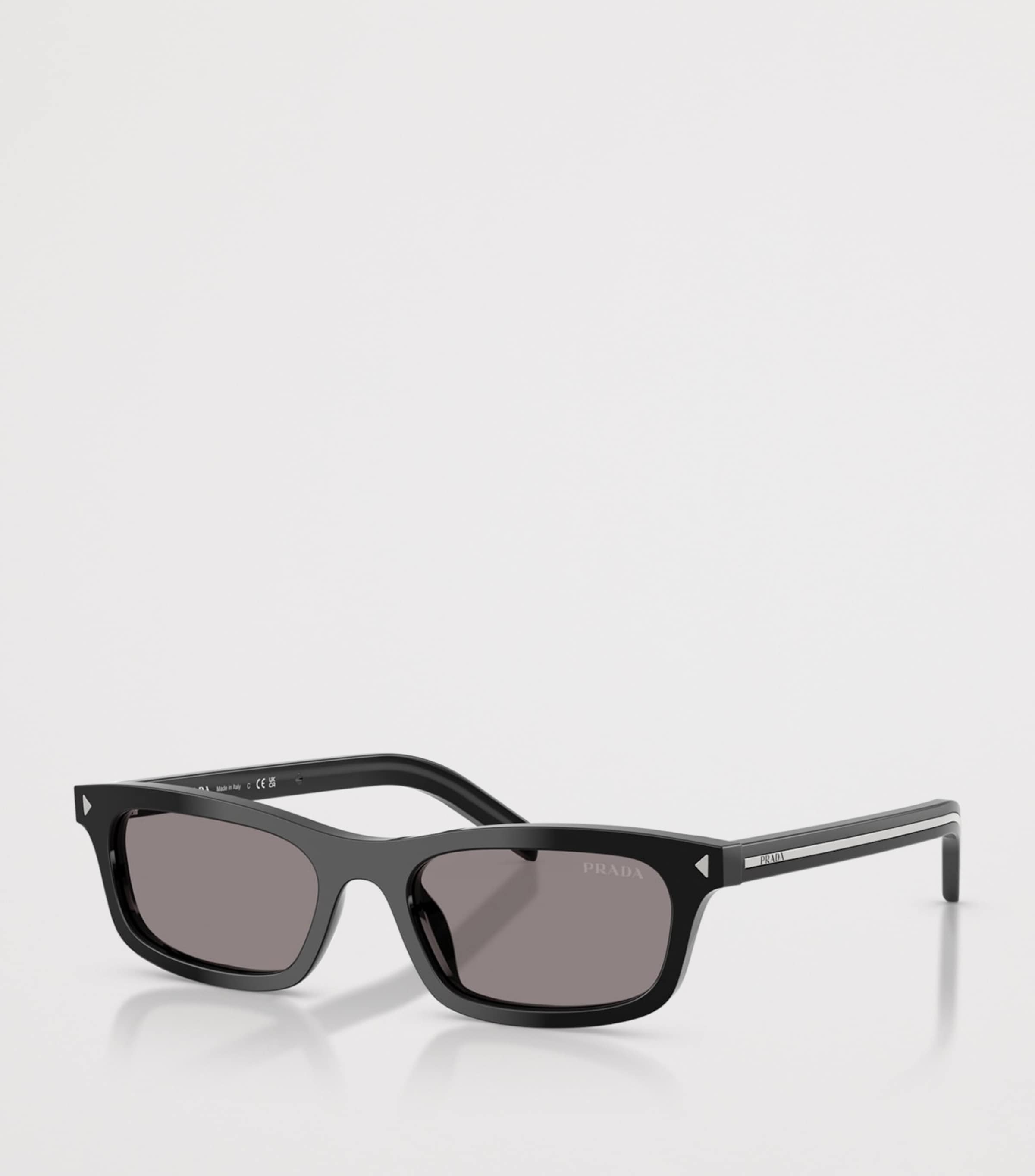 Prada Acetate Rectangle Sunglasses Black Image 2