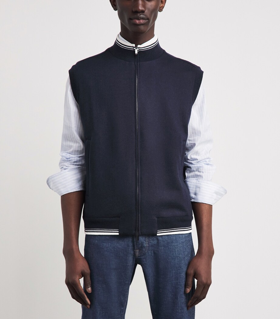 Paul & Shark Mens Cashmere Gilet Blue Image 4