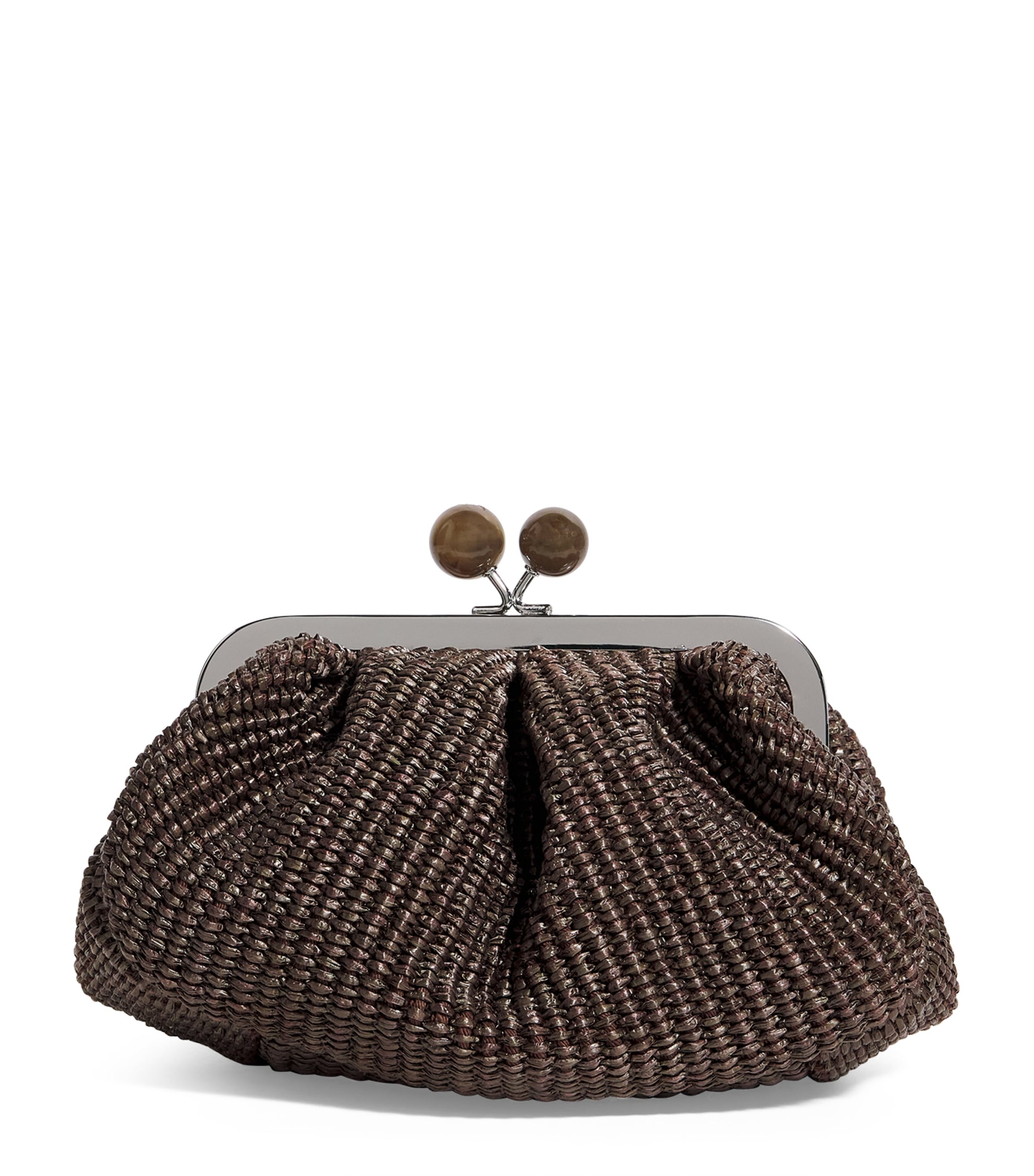 Small Raffia-Effect Pasticcino Bag DARK BOWN Image 1