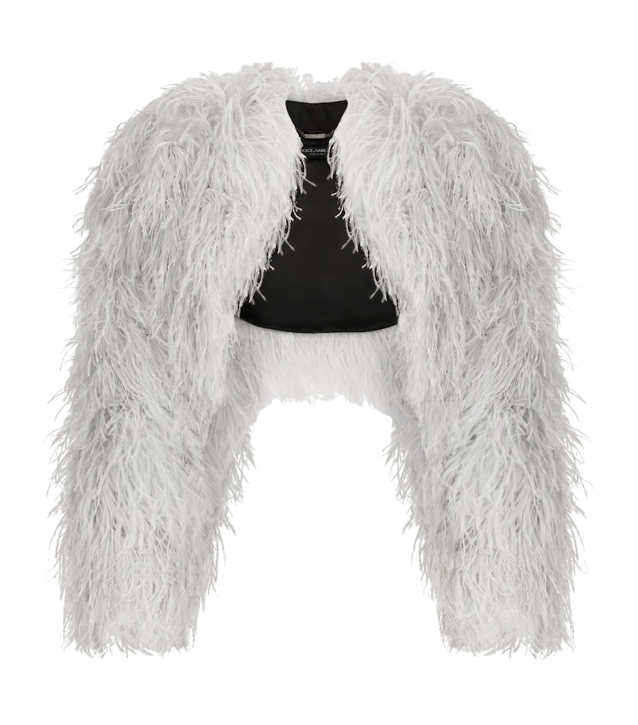 KIM DOLCE&GABBANA Ostrich Feather Bolero Jacket S9001-COMBINED COLOU Image 1