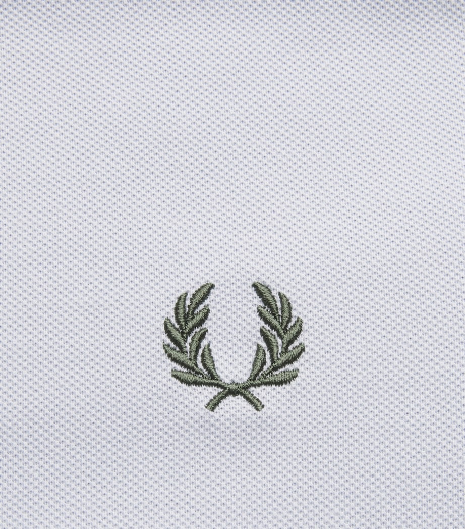 Fred Perry Mens Cotton Twin Tipped Polo Shirt Dusky Blue/ecru Image 6
