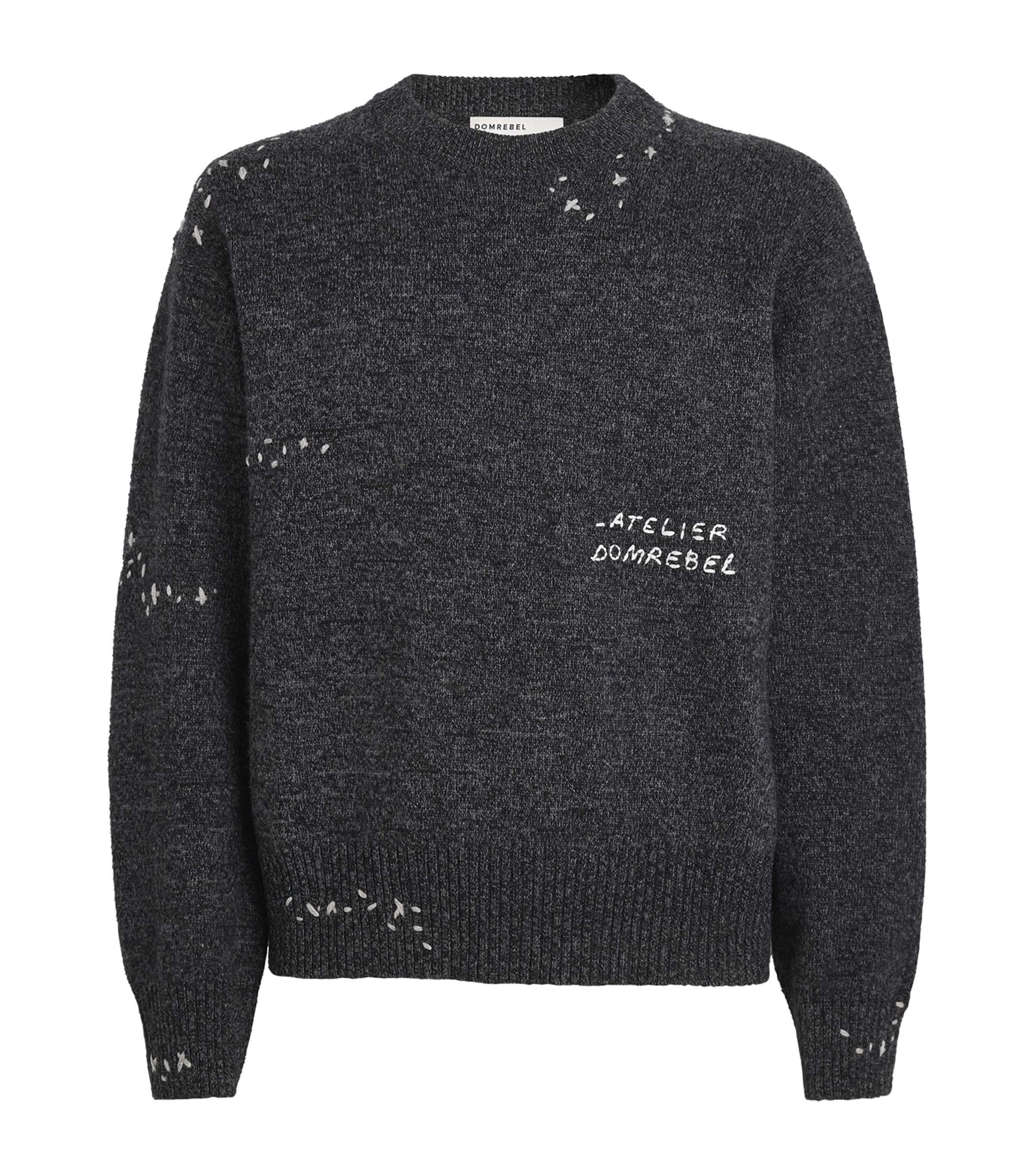 DOMREBEL Mens Wool-Blend Renegade Sweater Charcoal Image 1