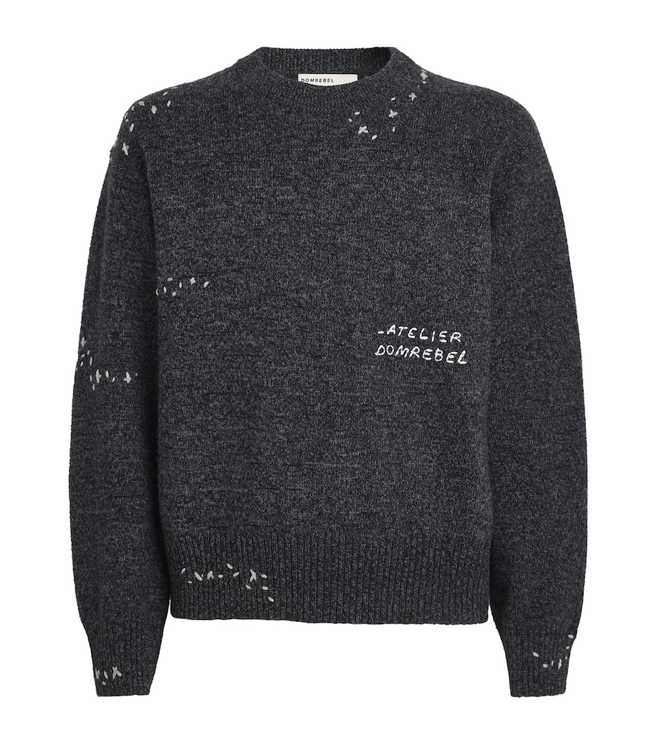 DOMREBEL Mens Wool-Blend Renegade Sweater Charcoal Image 1
