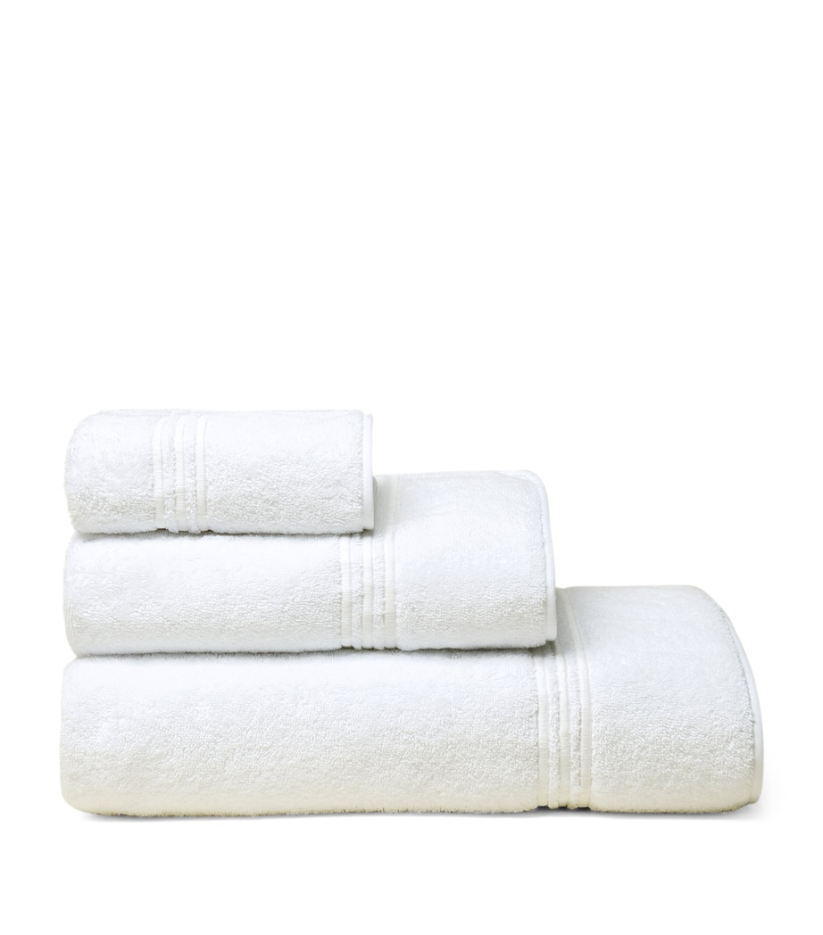 Tre Righe Bath Towel (75cm x 150cm) WHITE/WHITE Image 3