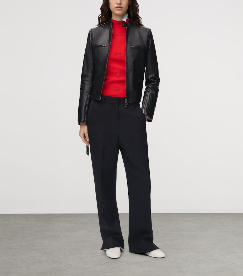 LOEWE Womens Biker Jacket Black Image 2