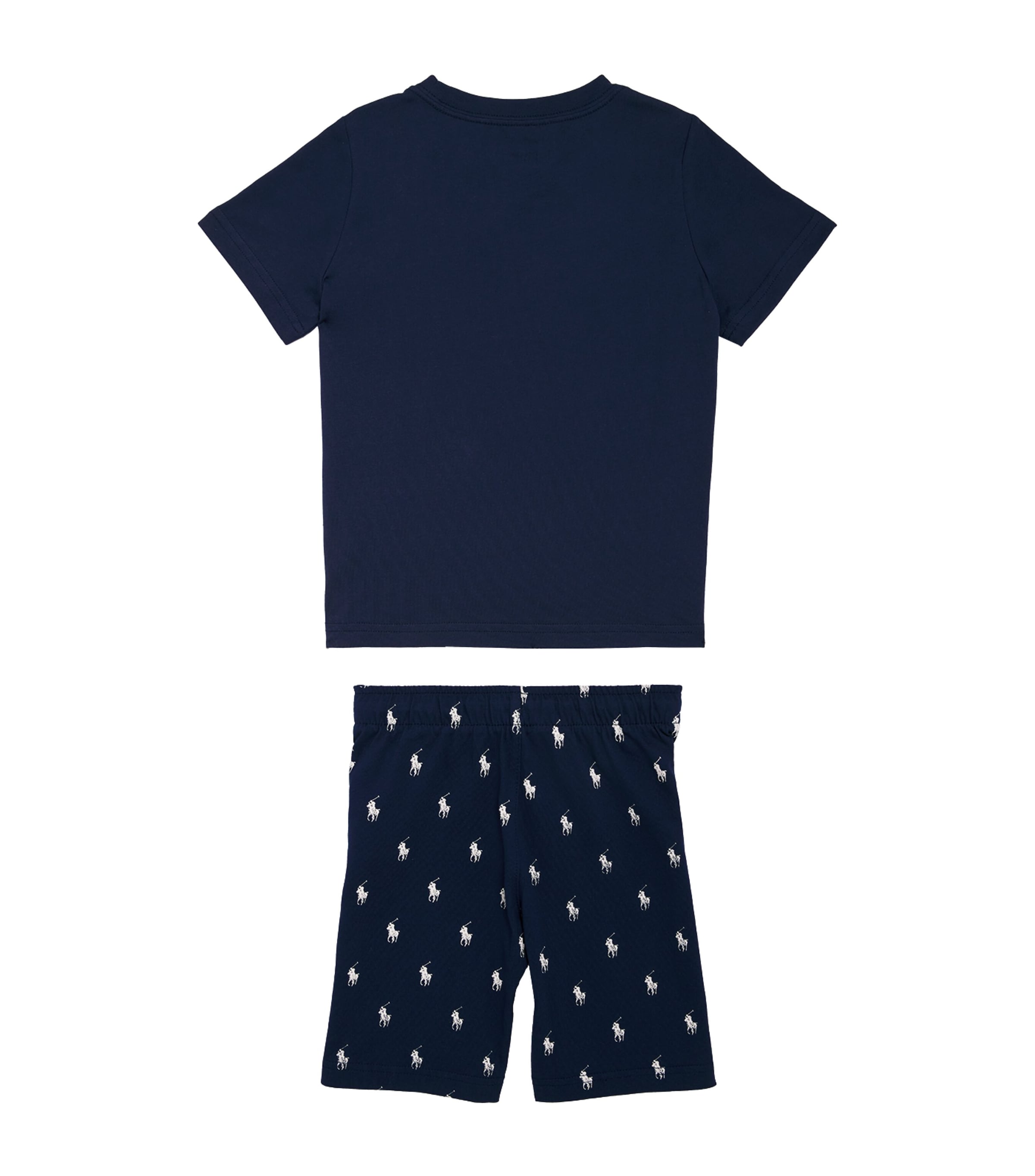 Ralph Lauren Kids Cotton T-Shirt and Shorts Set (6-14 Years) Bcv Newport Navy Image 2