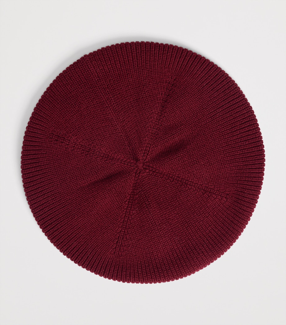 Bonpoint x Maison Kitsuné Cotton-Cashmere Knitted Beret Bordeaux Image 2