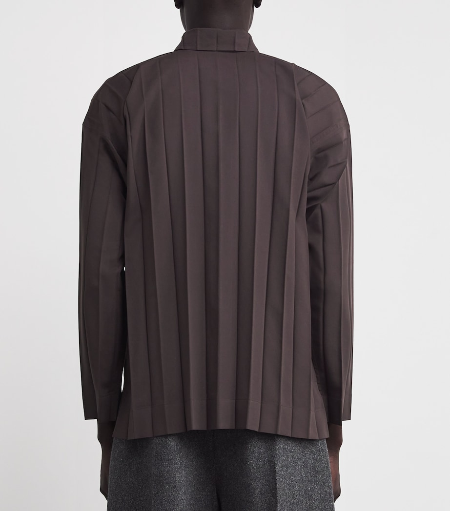 Pleated Edge Shirt 49-DARK BROWN Image 4