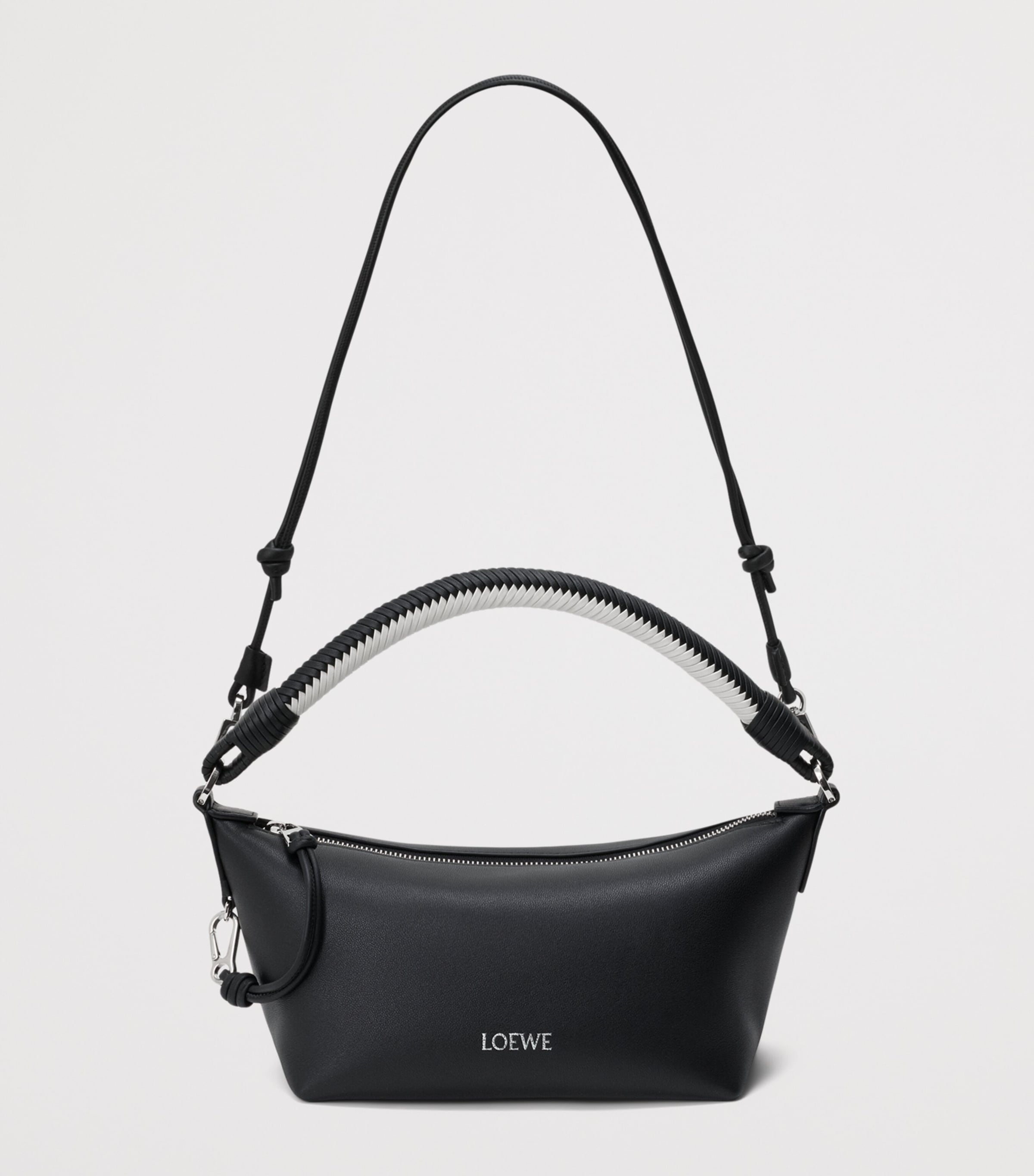 LOEWE Nappa Leather Cala Top-Handle Bag Black/soft White Image 5