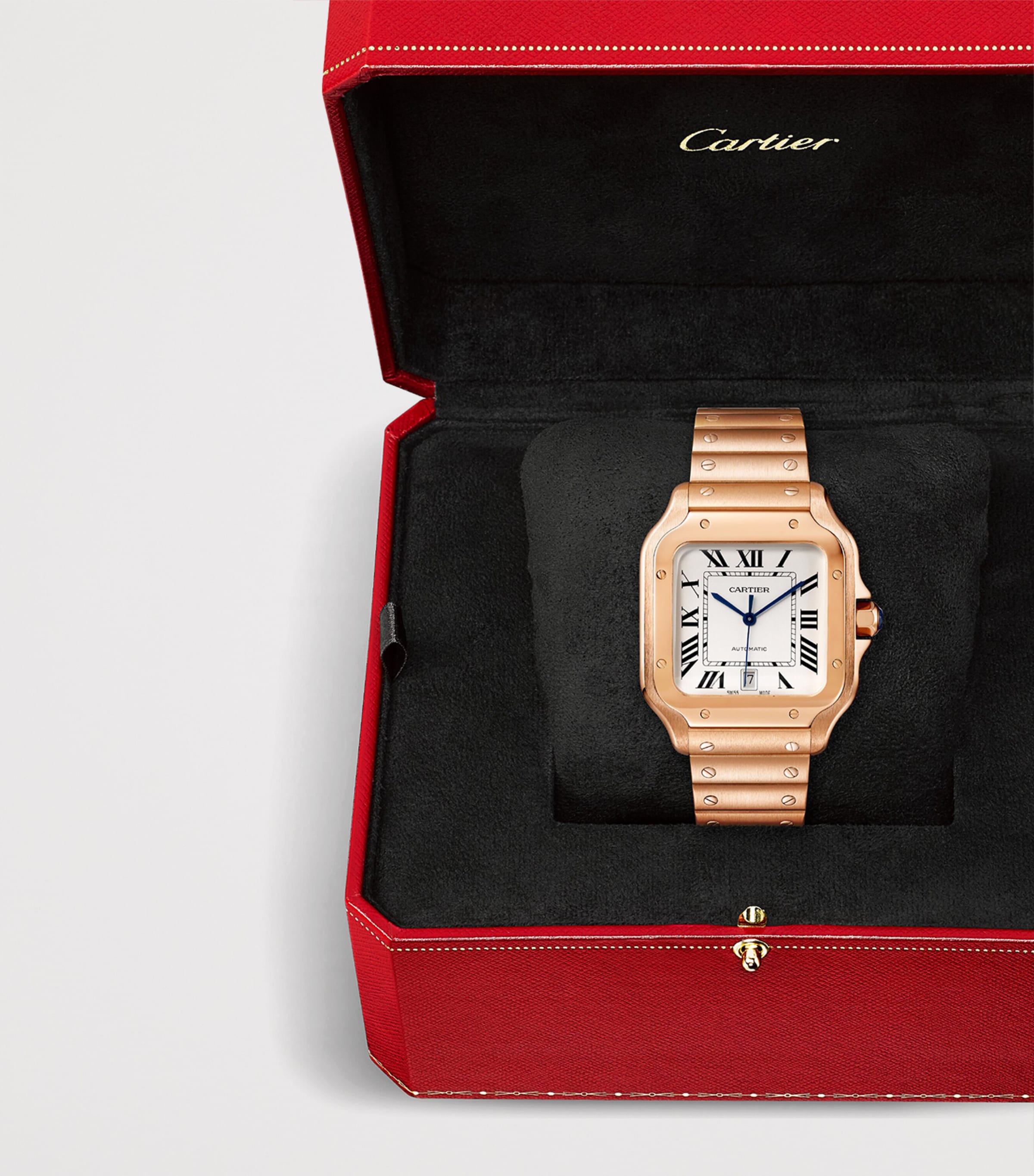 Large Rose Gold Santos de Cartier Watch 40mm ROSE GOLD Image 5