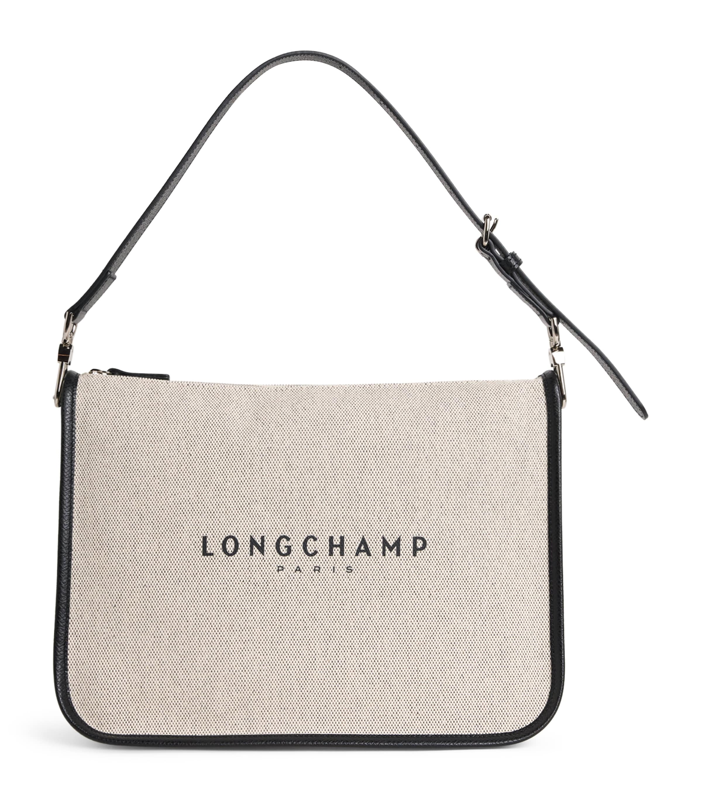 Longchamp Large Canvas Essential Shoulder Bag Ecru Image 1