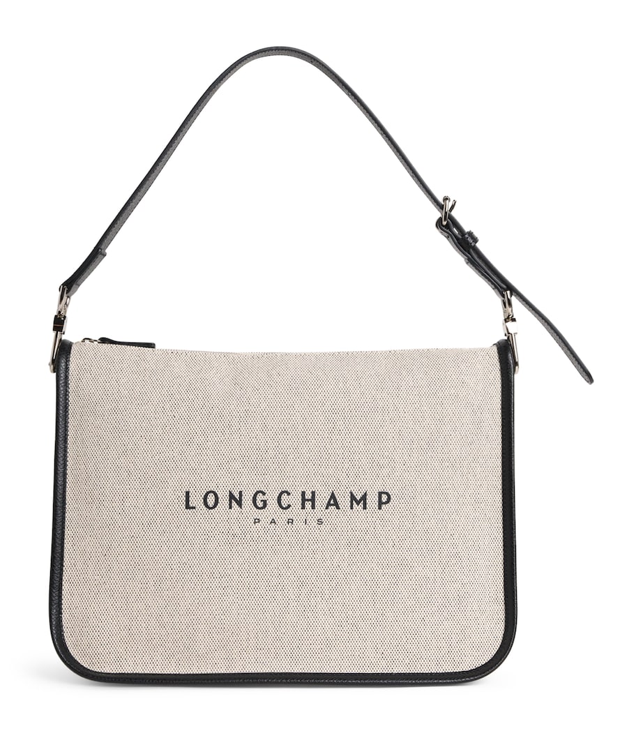 Longchamp Large Canvas Essential Shoulder Bag Ecru Image 1