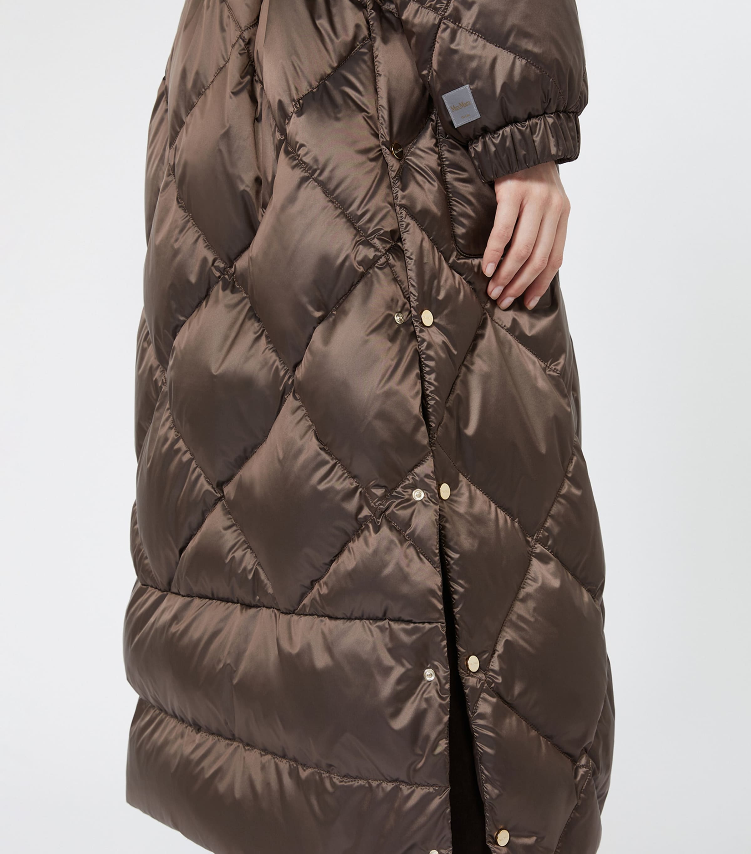 Max Mara Womens Quilted Longline Coat Brown Image 5