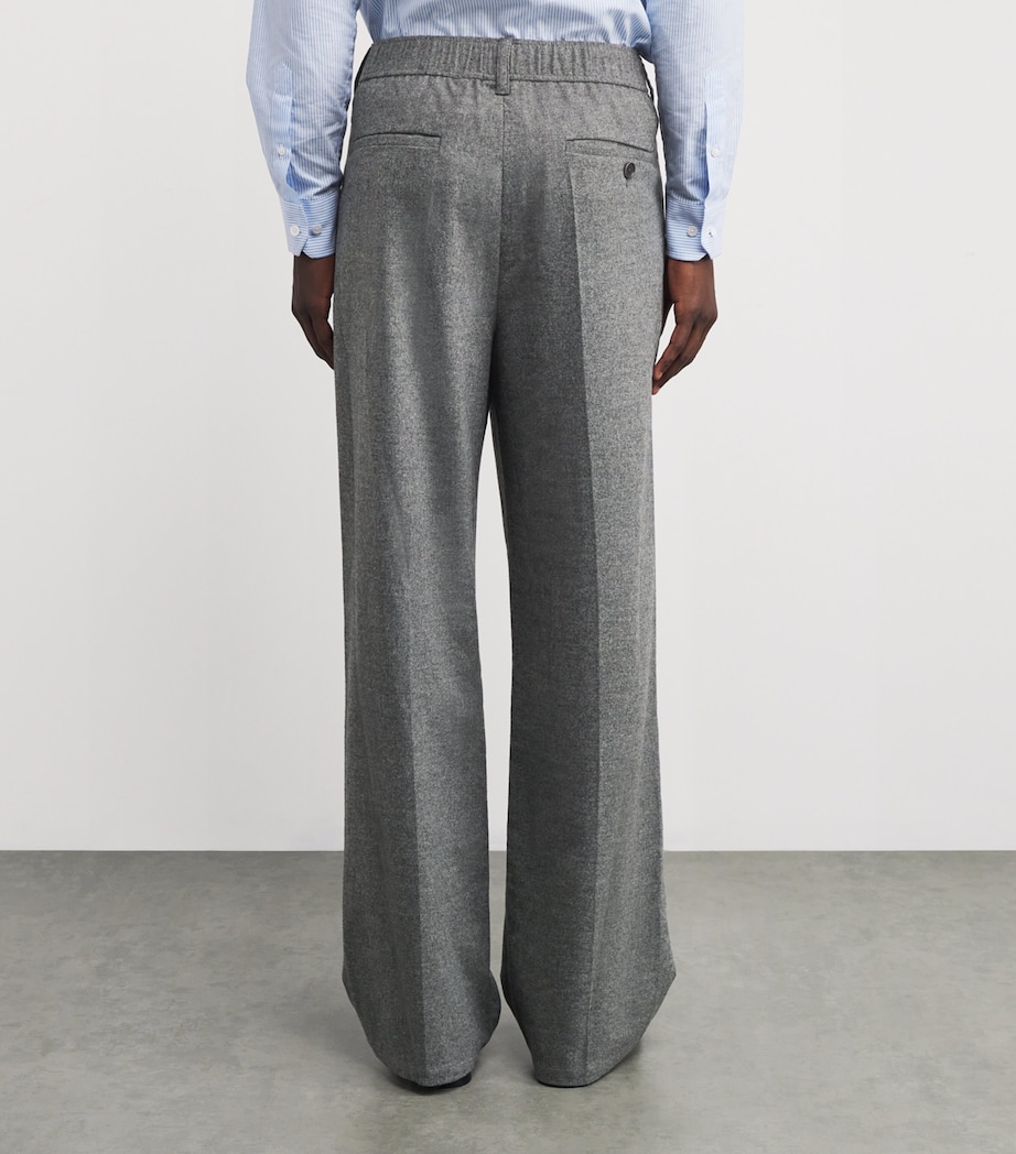 Wool Falcon Wide-Leg Trousers CHARCOAL MELANGE Image 4