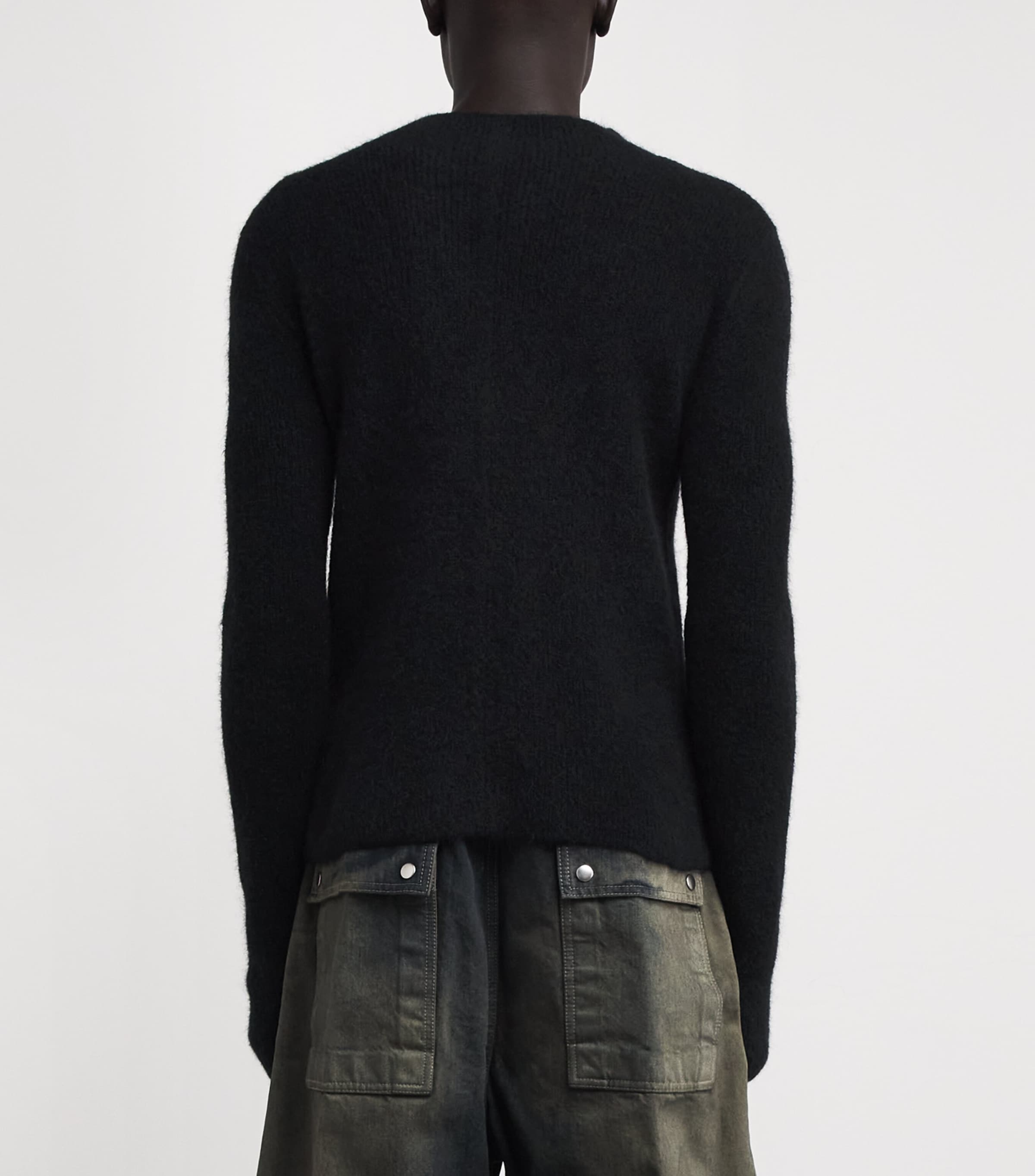 Rick Owens Mens Alpaca-Blend Headon Sweater Black Image 4